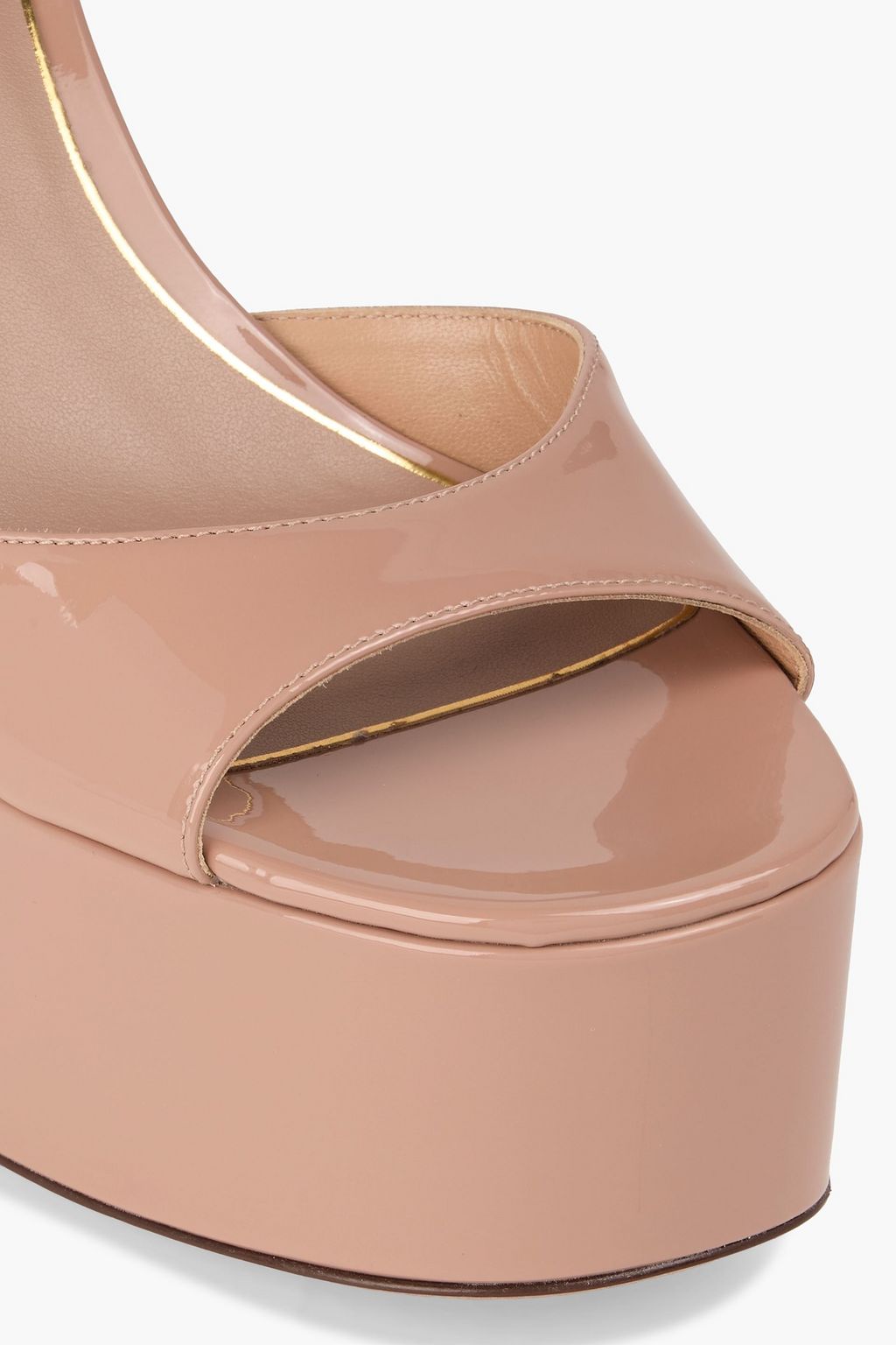 VALENTINO GARAVANI Tan-Go patent-leather platform sandals