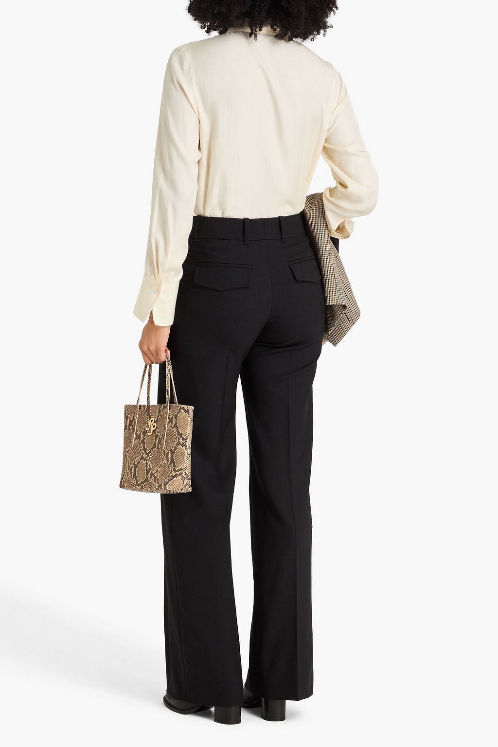 CHLOÉ Grain de poudre wool-blend wide-leg pants
