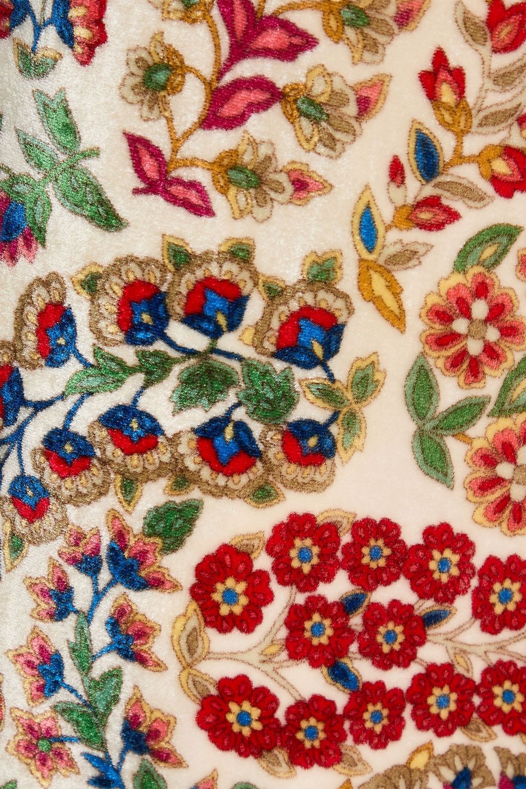 ETRO Floral-print velvet straight-leg pants