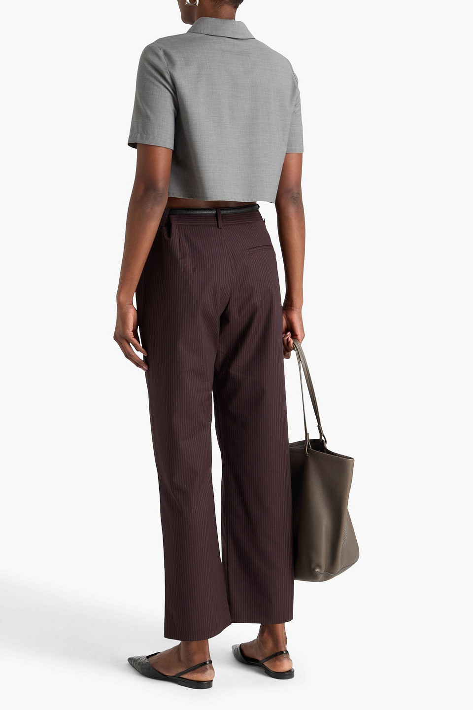  Sir. - Pinstriped Twill Straight-leg Pants - Purple - 2 