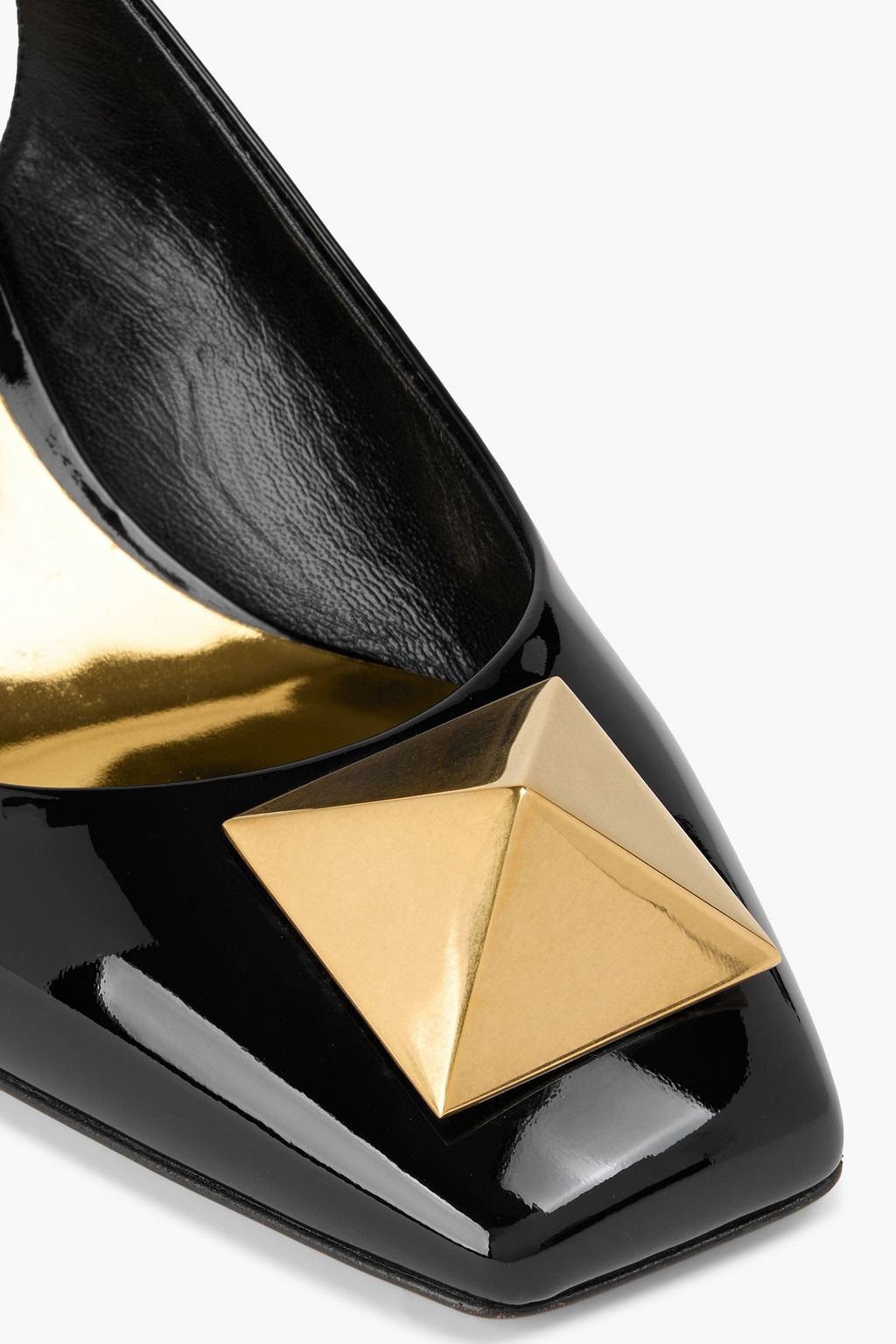 VALENTINO GARAVANI One Stud patent-leather slingback pumps