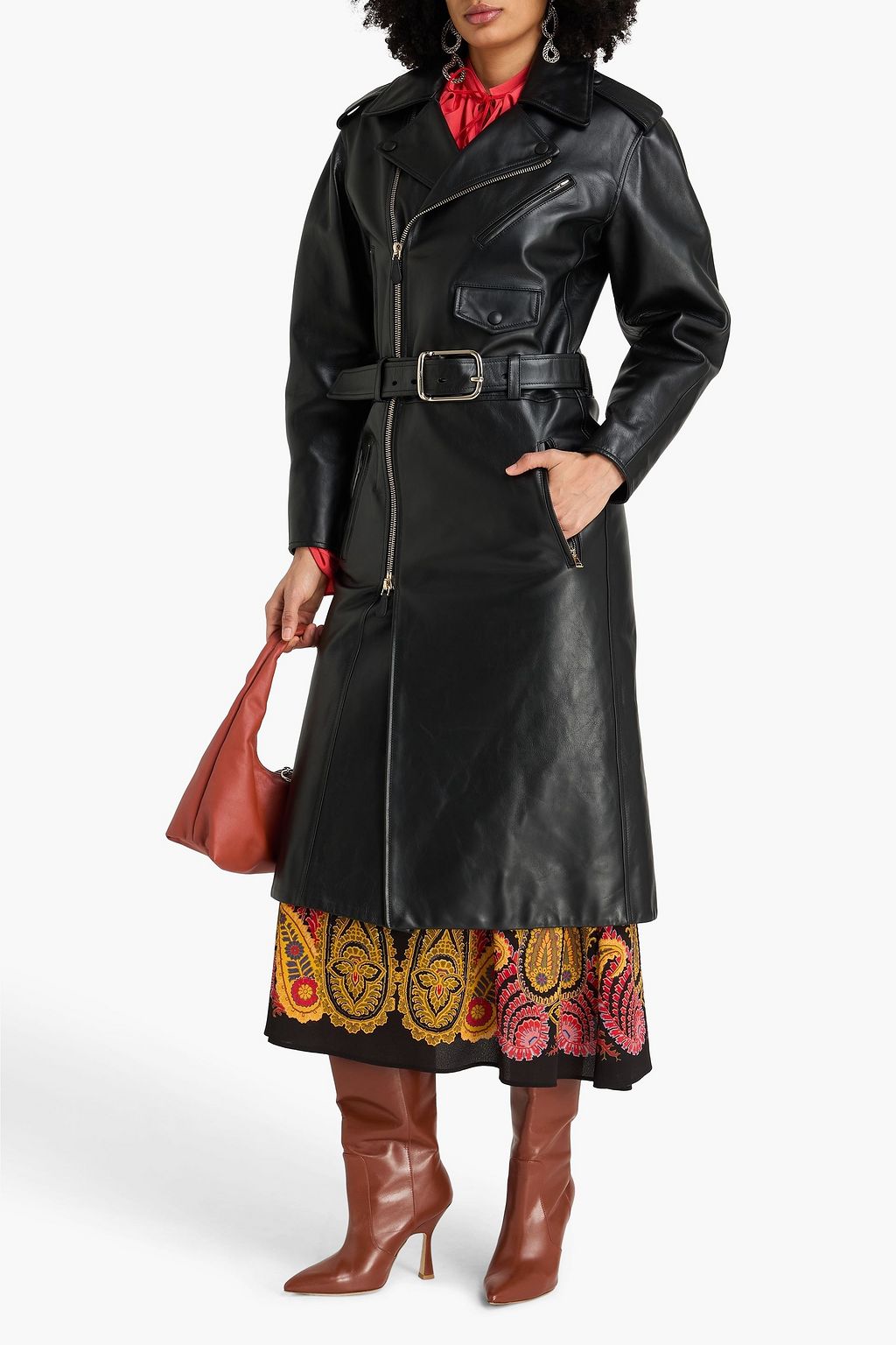 CHLOÉ Belted leather trench coat