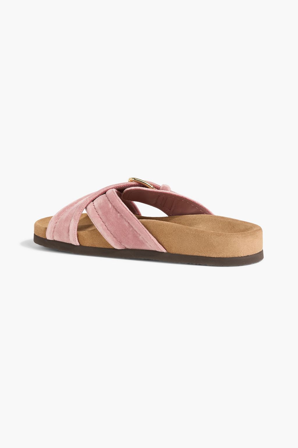 VALENTINO GARAVANI حذاء سلايد من المخمل بإبزيم