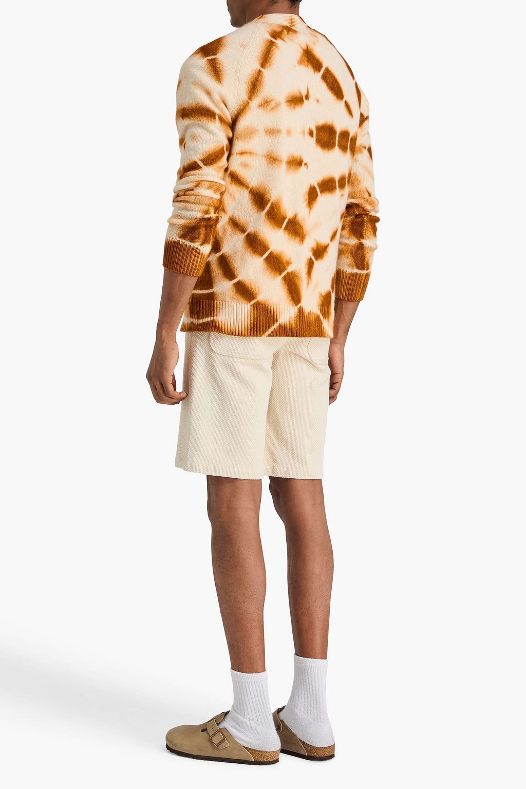 THE ELDER STATESMAN كارديغان من الكشمير مصبوغة بطريقة الربط