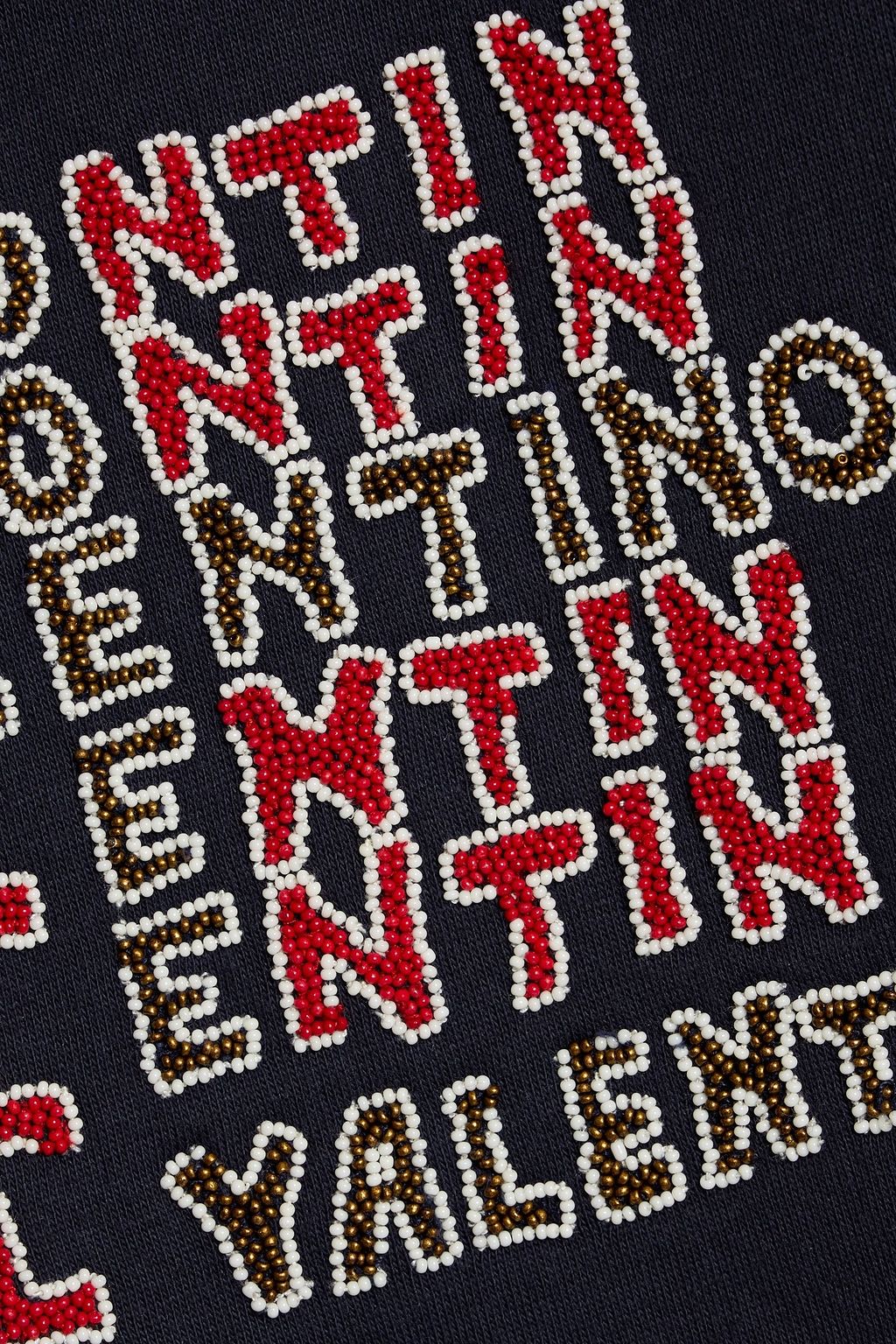 VALENTINO GARAVANI Embellished French cotton-blend terry sweatshirt