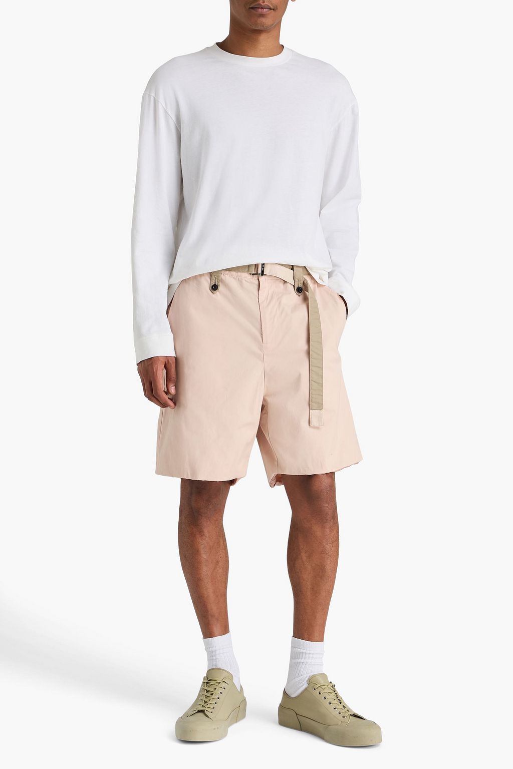 SACAI Two-tone cotton shorts | THE OUTNET
