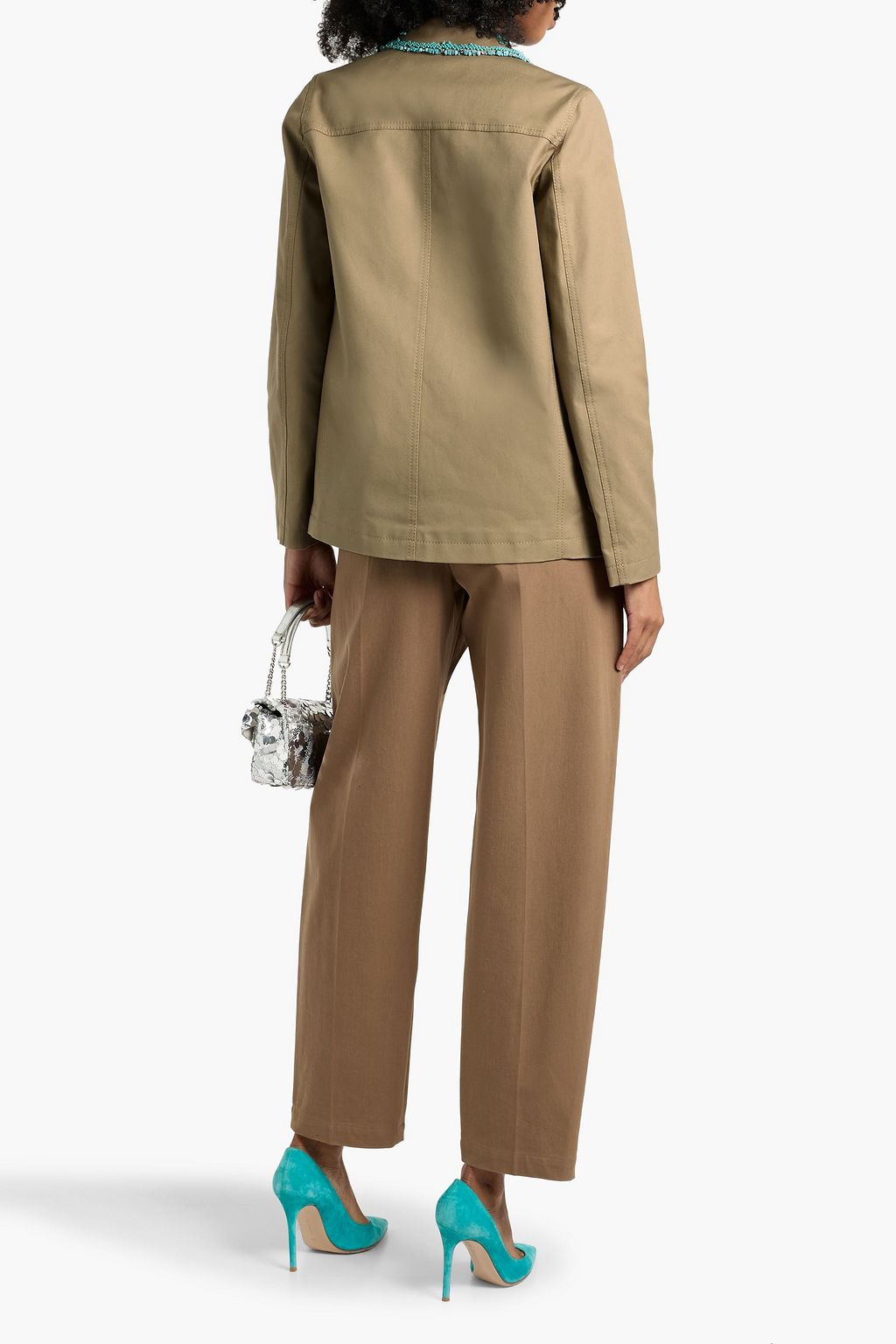 VALENTINO GARAVANI Embellished cotton-blend canvas jacket