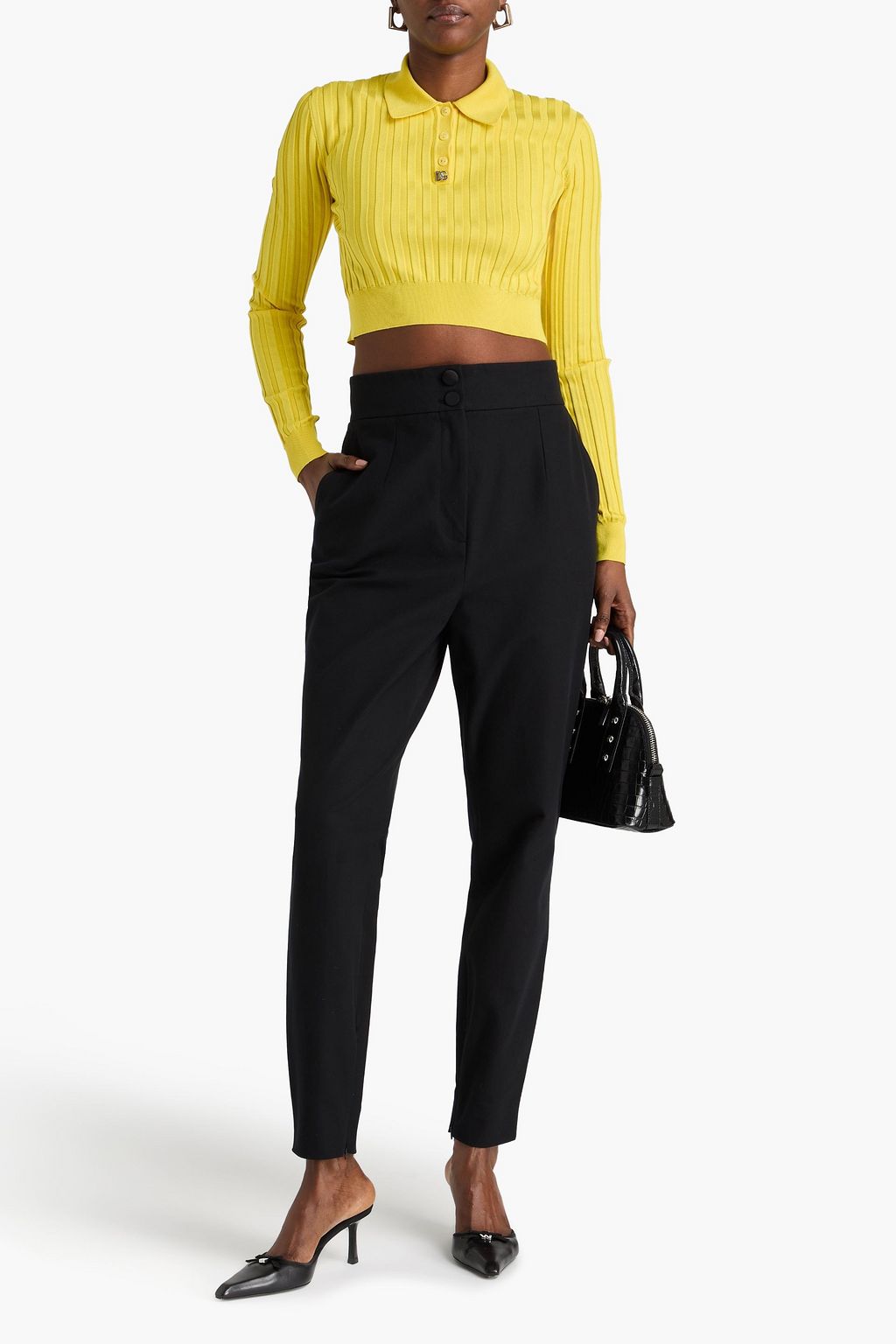 DOLCE&GABBANA Cotton-blend twill tapered pants