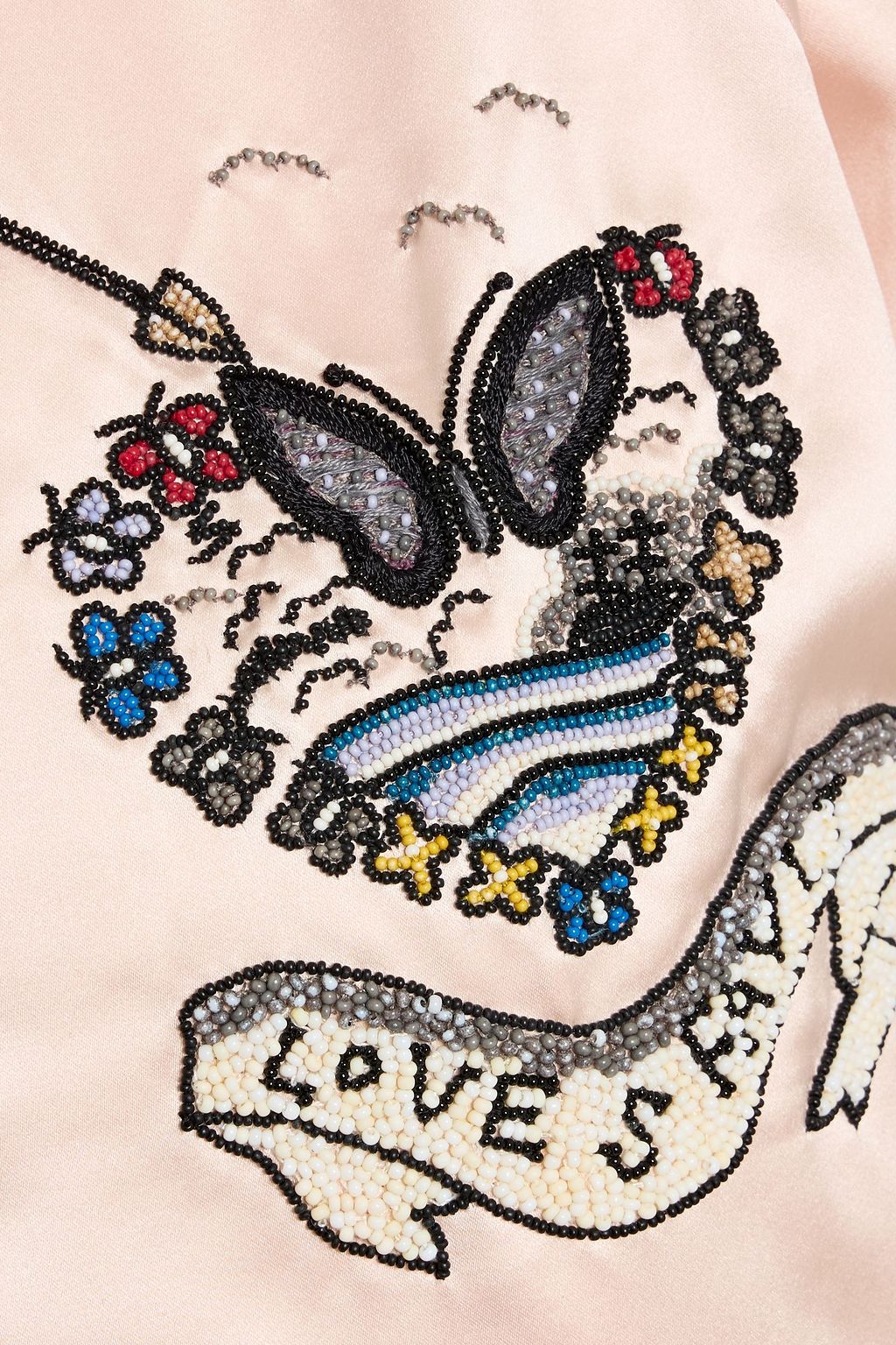 VALENTINO GARAVANI Embellished silk-satin bomber jacket
