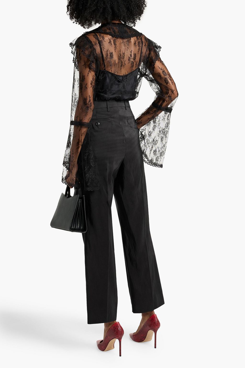 VALENTINO GARAVANI Silk-faille tapered pants