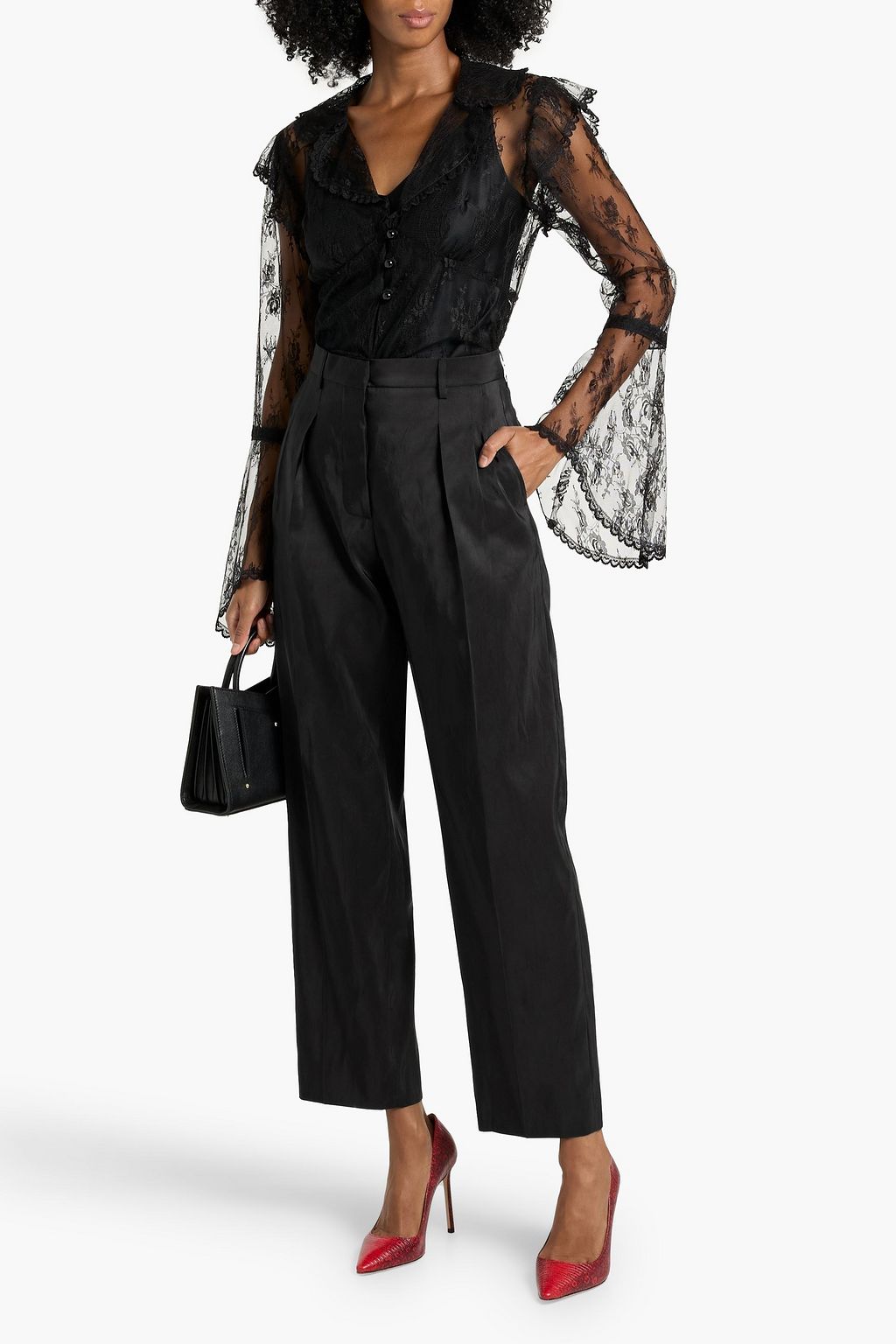 VALENTINO GARAVANI Silk-faille tapered pants