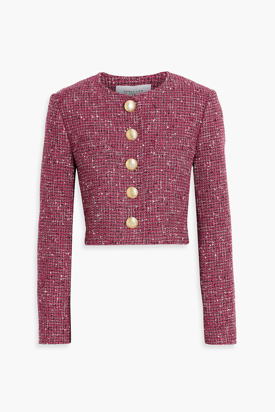 Derek Lam 10 Crosby Juliette Cropped Tweed Jacket In Purple