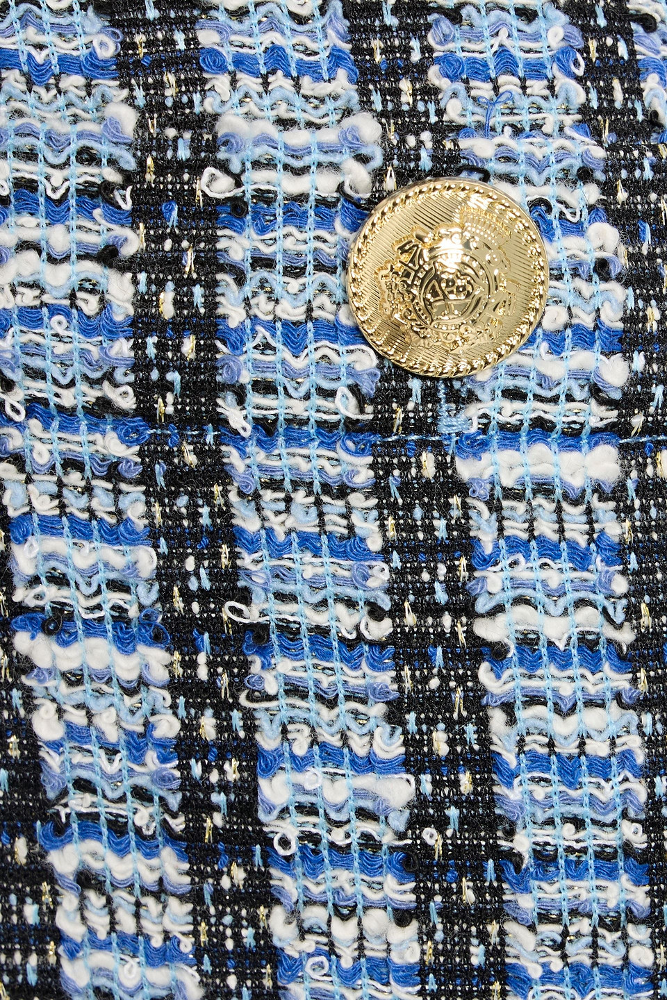 Derek Lam 10 Crosby Alira Checked Jacquard-knit Mini Skirt In Blue