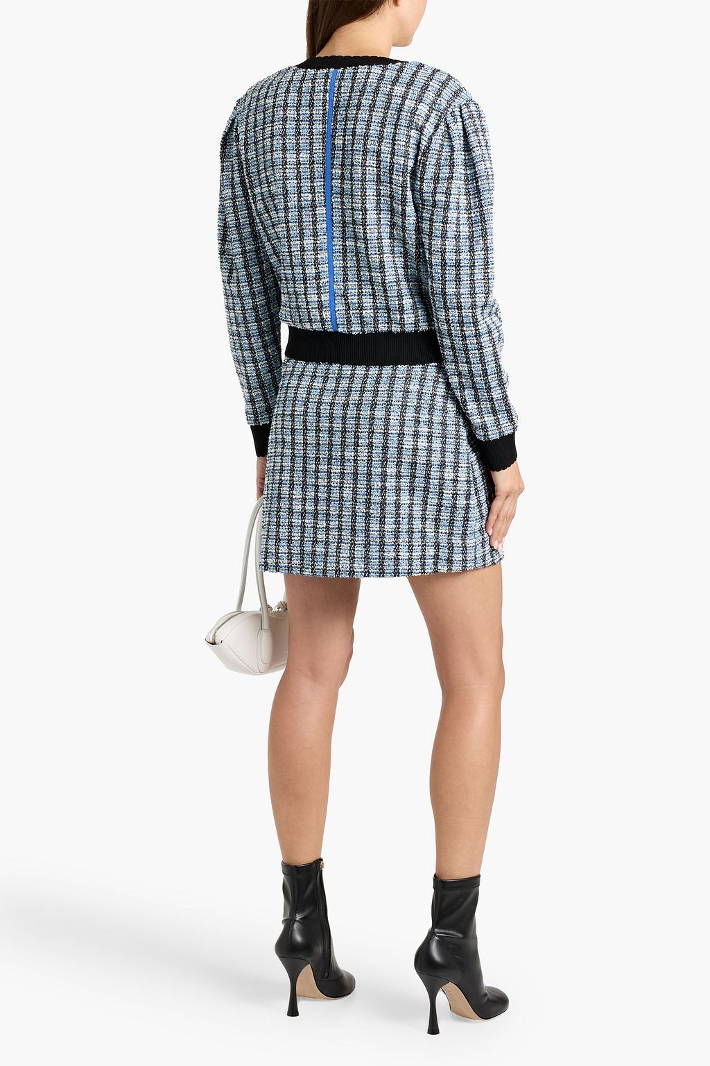 DEREK LAM 10 CROSBY Alira checked jacquard-knit mini skirt