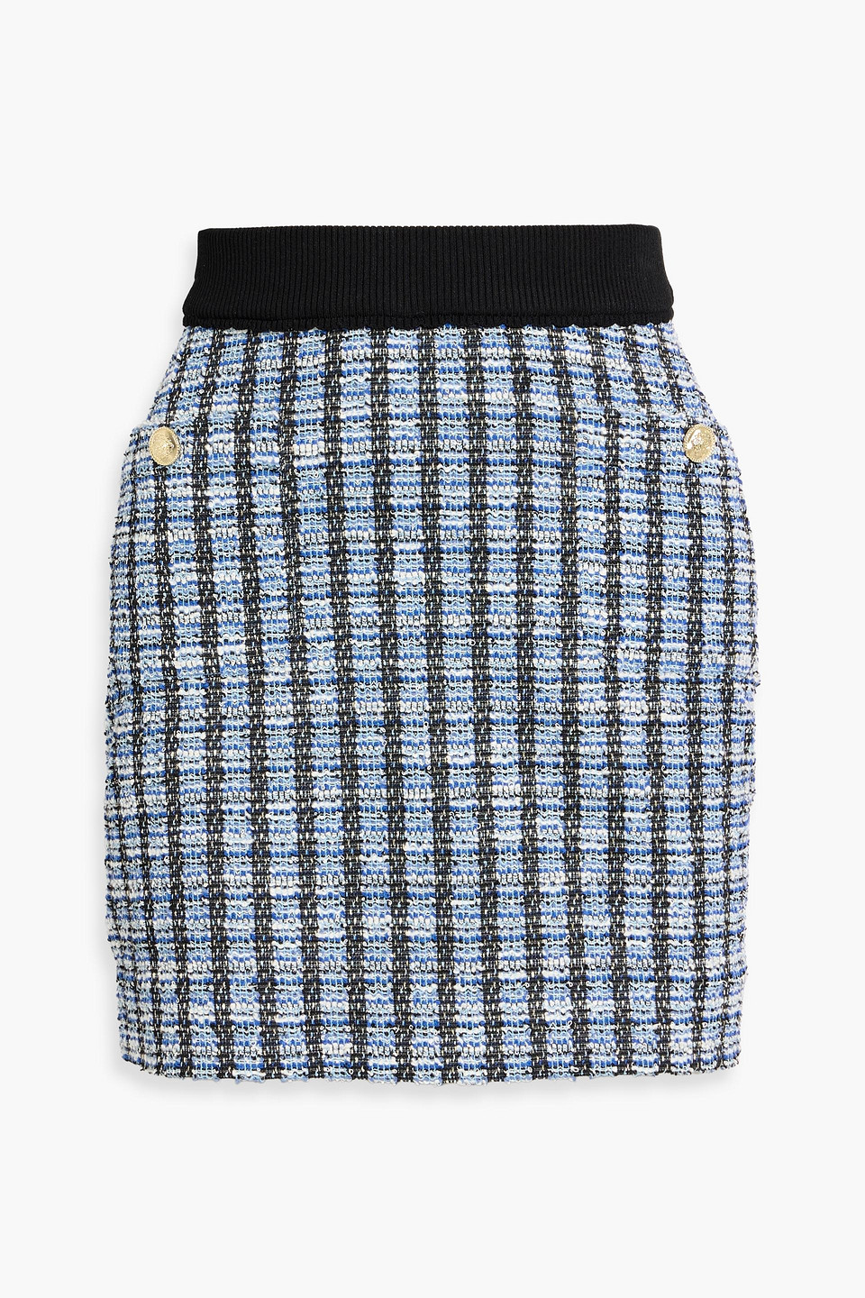Derek Lam 10 Crosby Alira Checked Jacquard-knit Mini Skirt In Blue