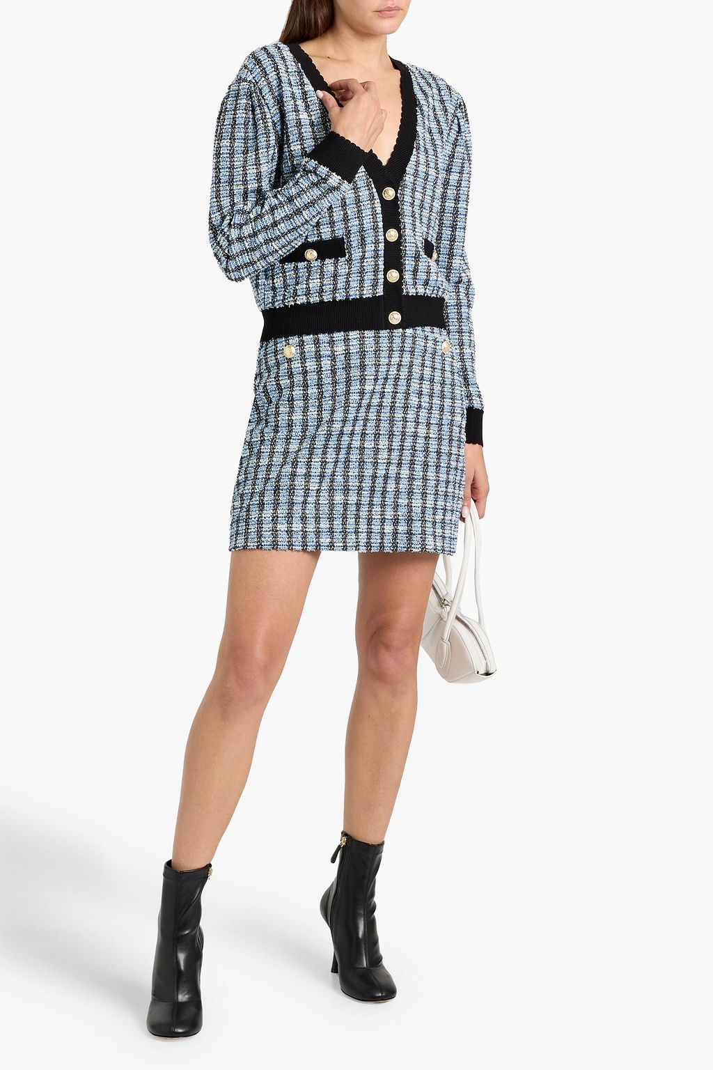 DEREK LAM 10 CROSBY Ky metallic jacquard-knit cardigan