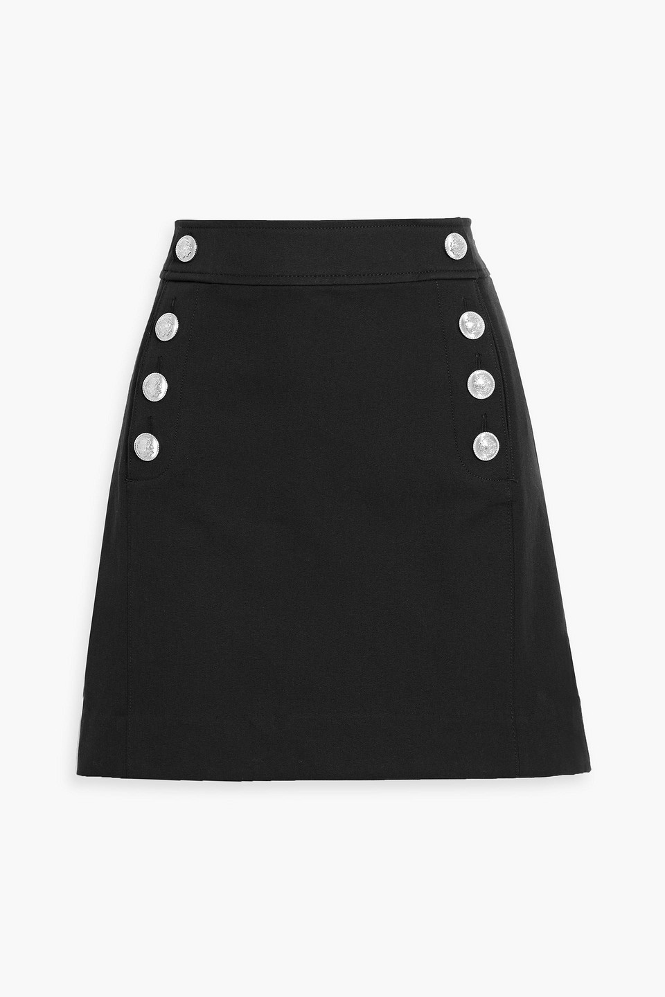 Derek Lam 10 Crosby Reyna Stretch-cotton Twill Mini Skirt In Black