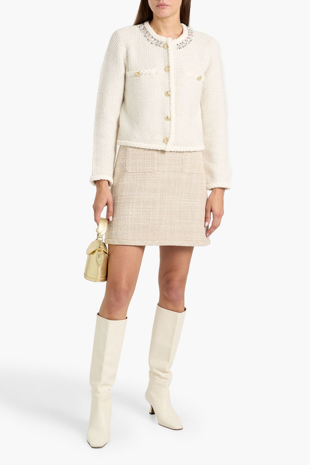 DEREK LAM 10 CROSBY Zaria embellished cotton-blend jacket