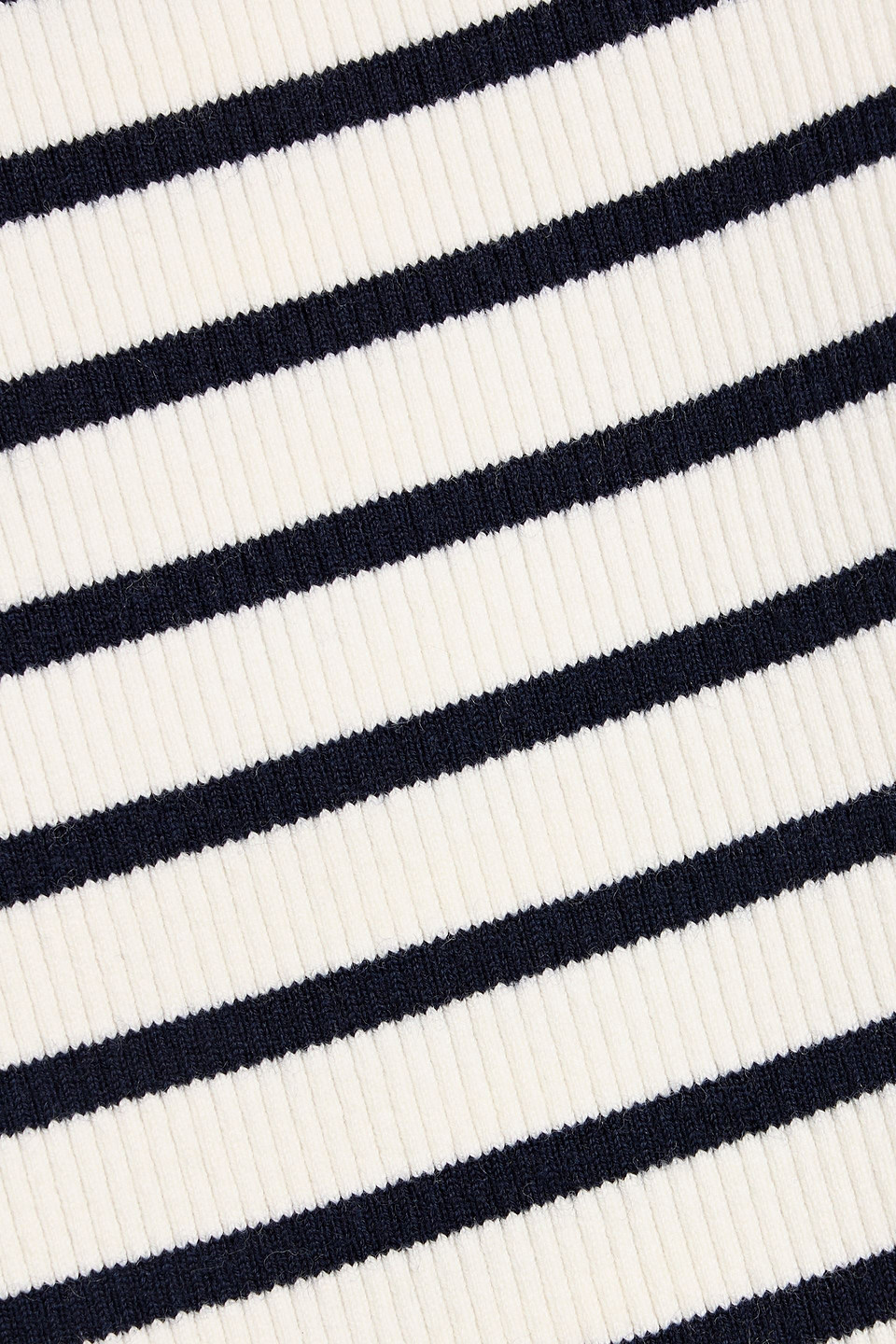 Derek Lam 10 Crosby Tirza Poplin-paneled Striped Ribbed Wool-blend Top In White