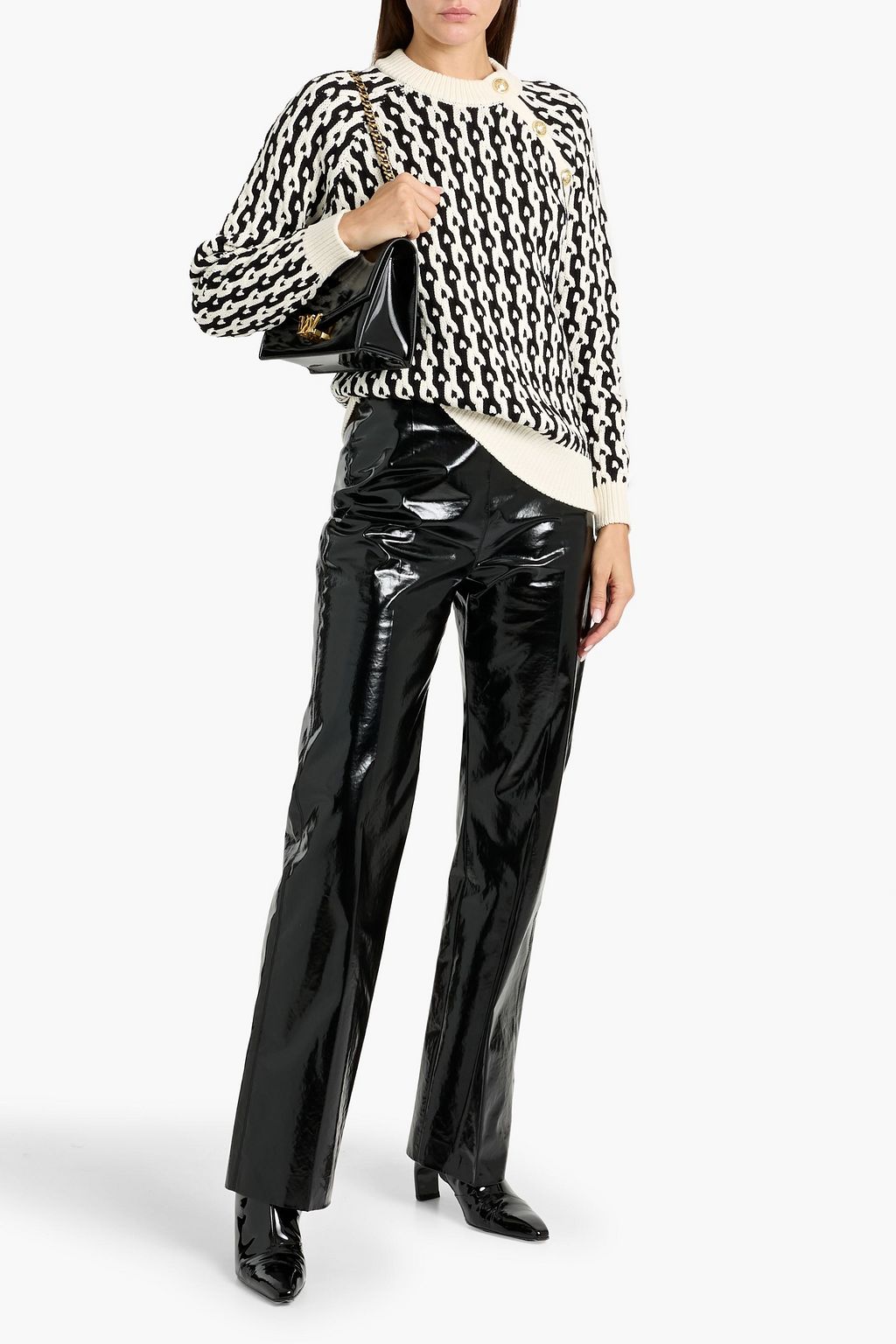 DEREK LAM 10 CROSBY Sawyer jacquard-knit cotton-blend sweater