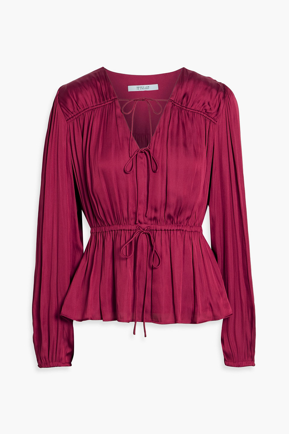 Derek Lam 10 Crosby Esmeralda Bow-detailed Charmeuse Blouse In Multi