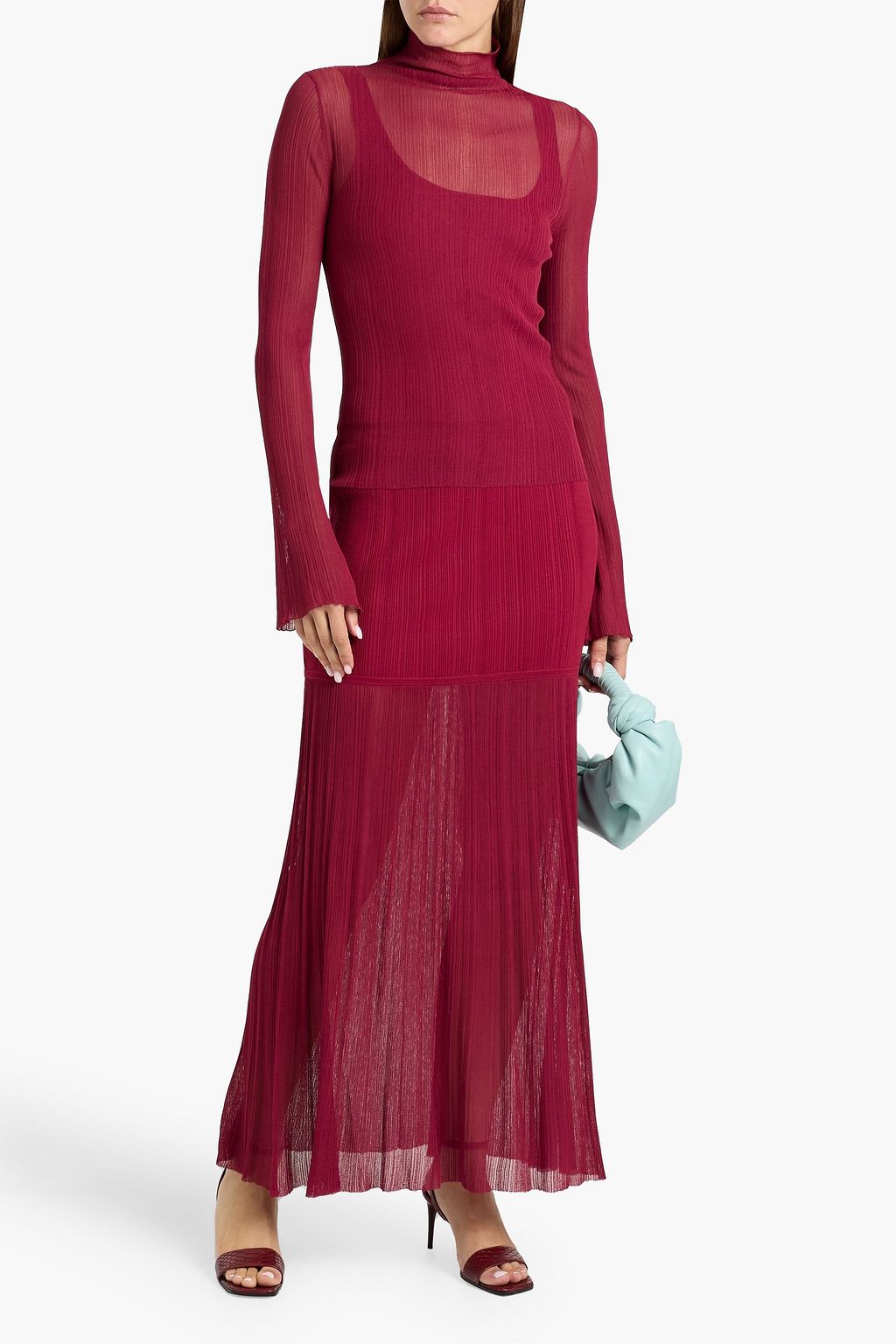 DEREK LAM 10 CROSBY Romina ribbed-knit maxi skirt