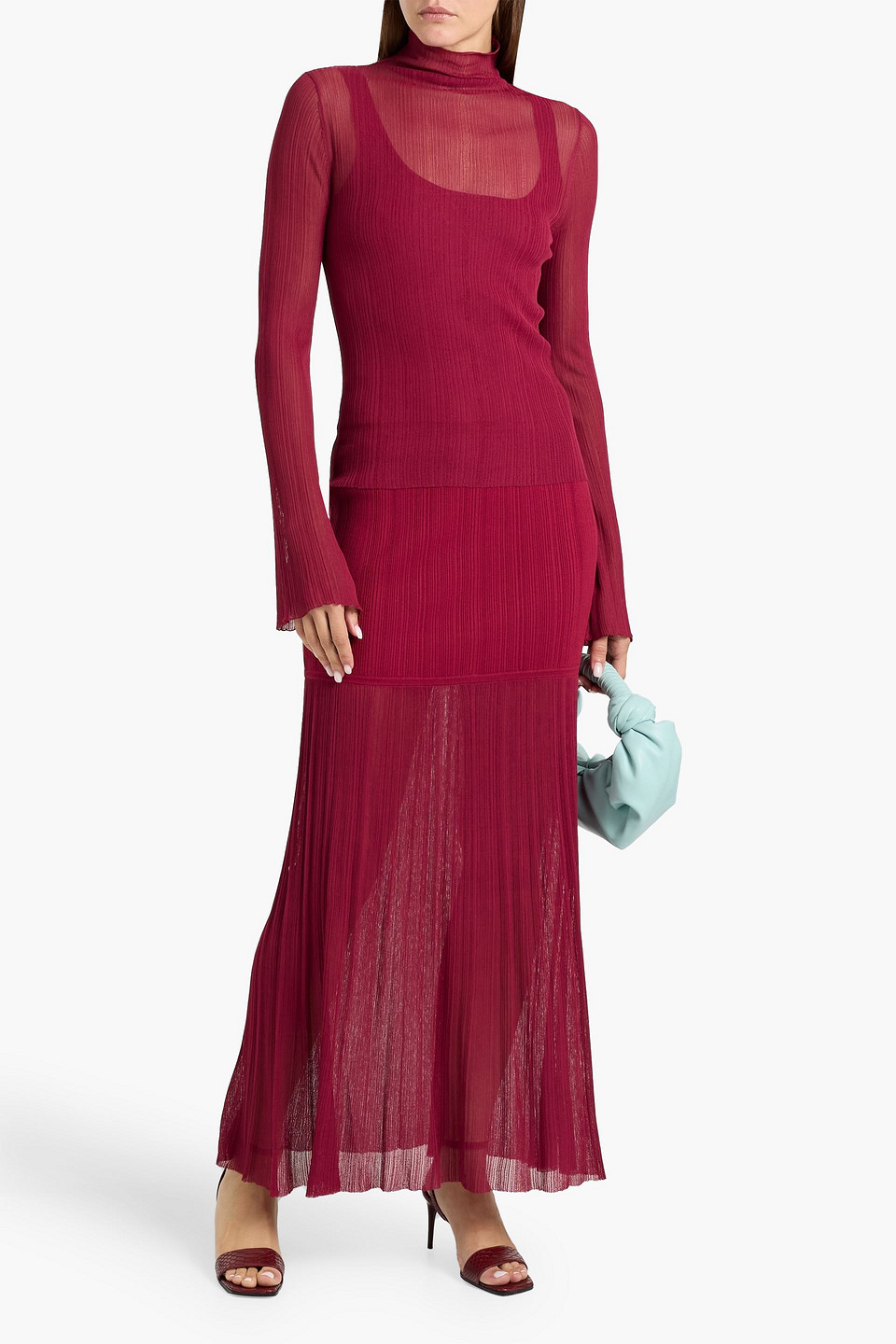 Derek Lam 10 Crosby Romina Ribbed-knit Maxi Skirt In Multi