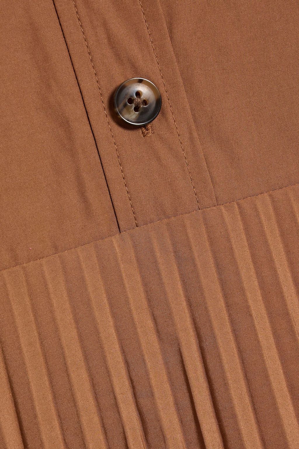 DEREK LAM 10 CROSBY Kenza pleated poplin midi shirt dress