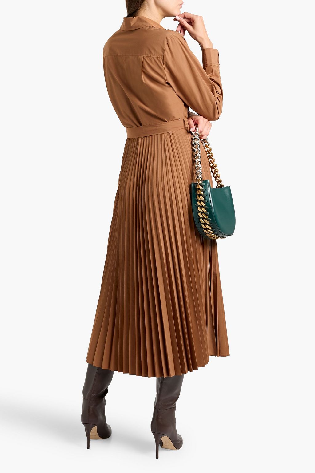 DEREK LAM 10 CROSBY Kenza pleated poplin midi shirt dress