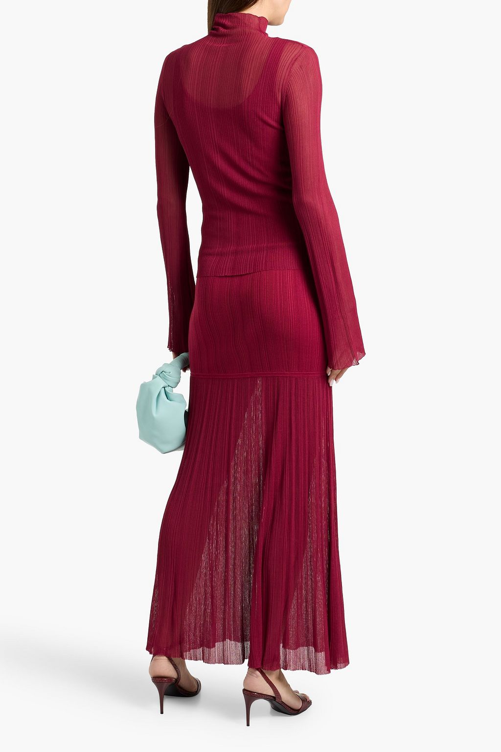 DEREK LAM 10 CROSBY Isolde layered ribbed-knit turtleneck top