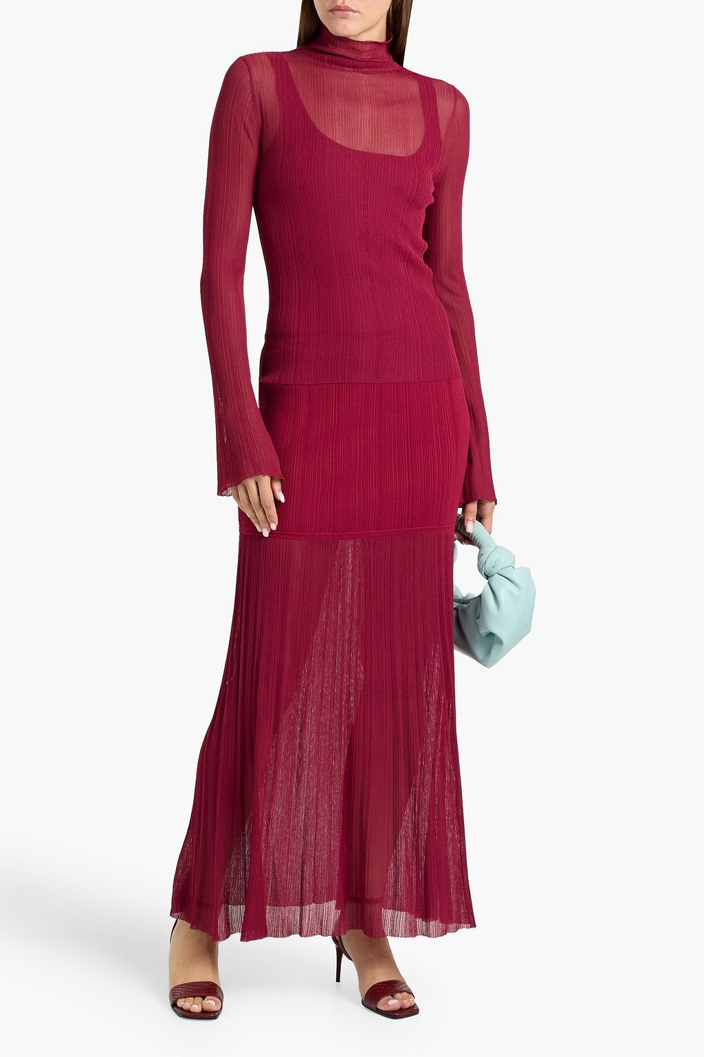 DEREK LAM 10 CROSBY Isolde layered ribbed-knit turtleneck top