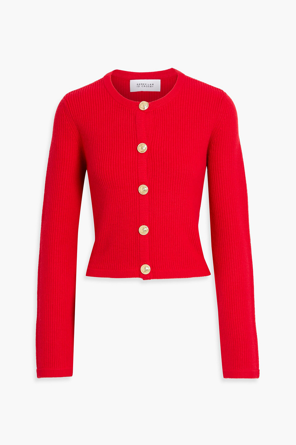 Derek Lam 10 Crosby Nebula Ribbed Wool-blend Cardigan In Red