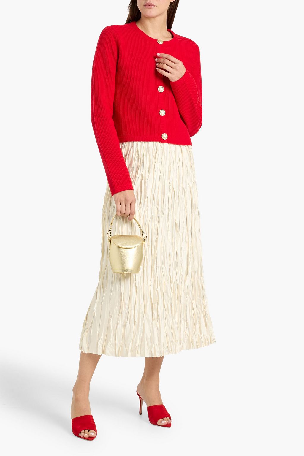 DEREK LAM 10 CROSBY Nebula ribbed wool-blend cardigan