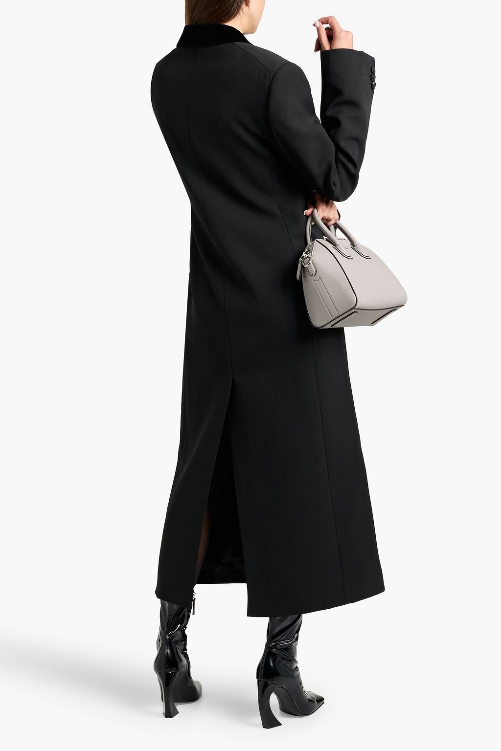 GIVENCHY Velvet-trimmed wool coat