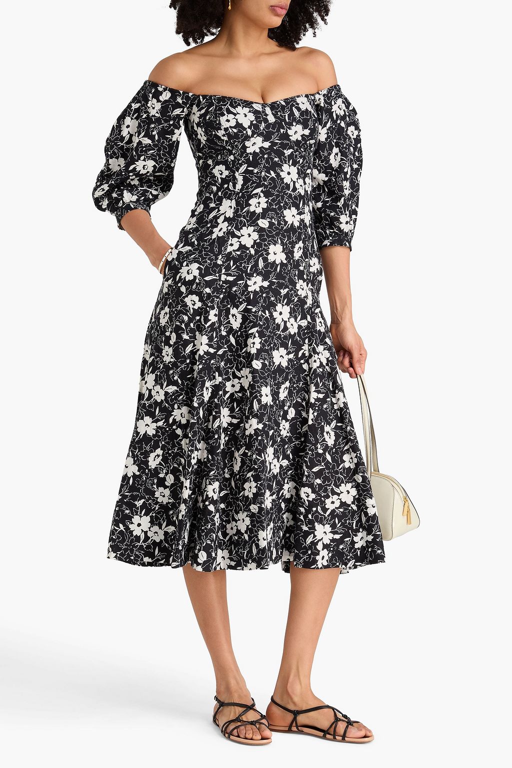 POLO RALPH LAUREN Off-the-shoulder floral-print cotton midi dress | THE  OUTNET