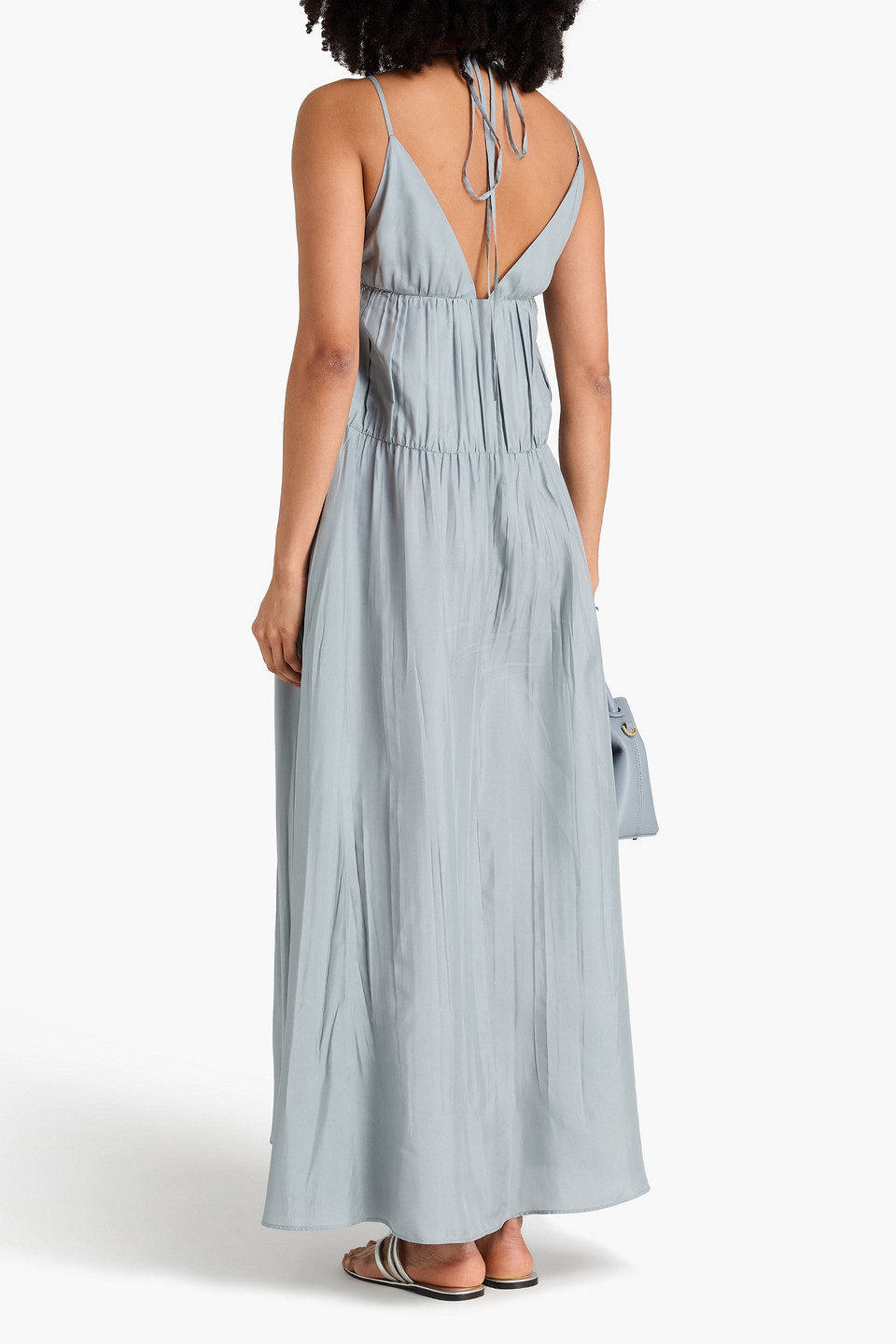 Joseph - Maxikleid „darnley“ Aus Habotai-seide Mit Raffung - Blau - Fr 44 