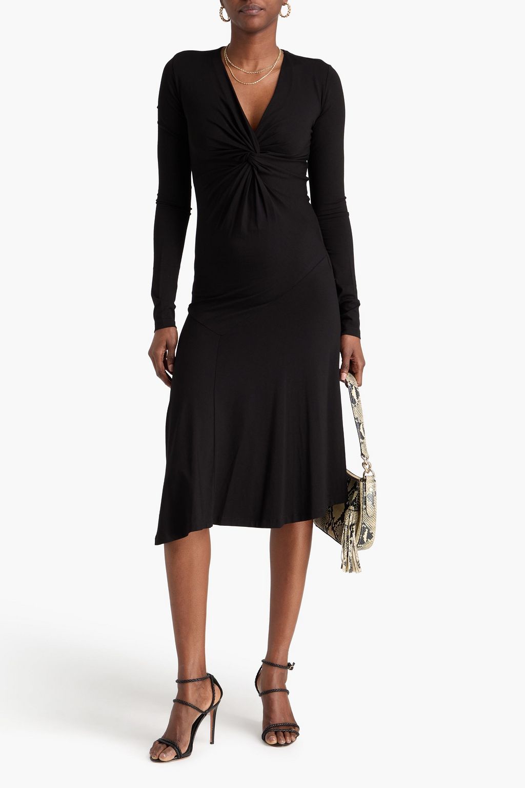 MARANT ÉTOILE فستان "لانيا" متوسط الطول من الجيرسي المطاط بقصّة غير متماثلة