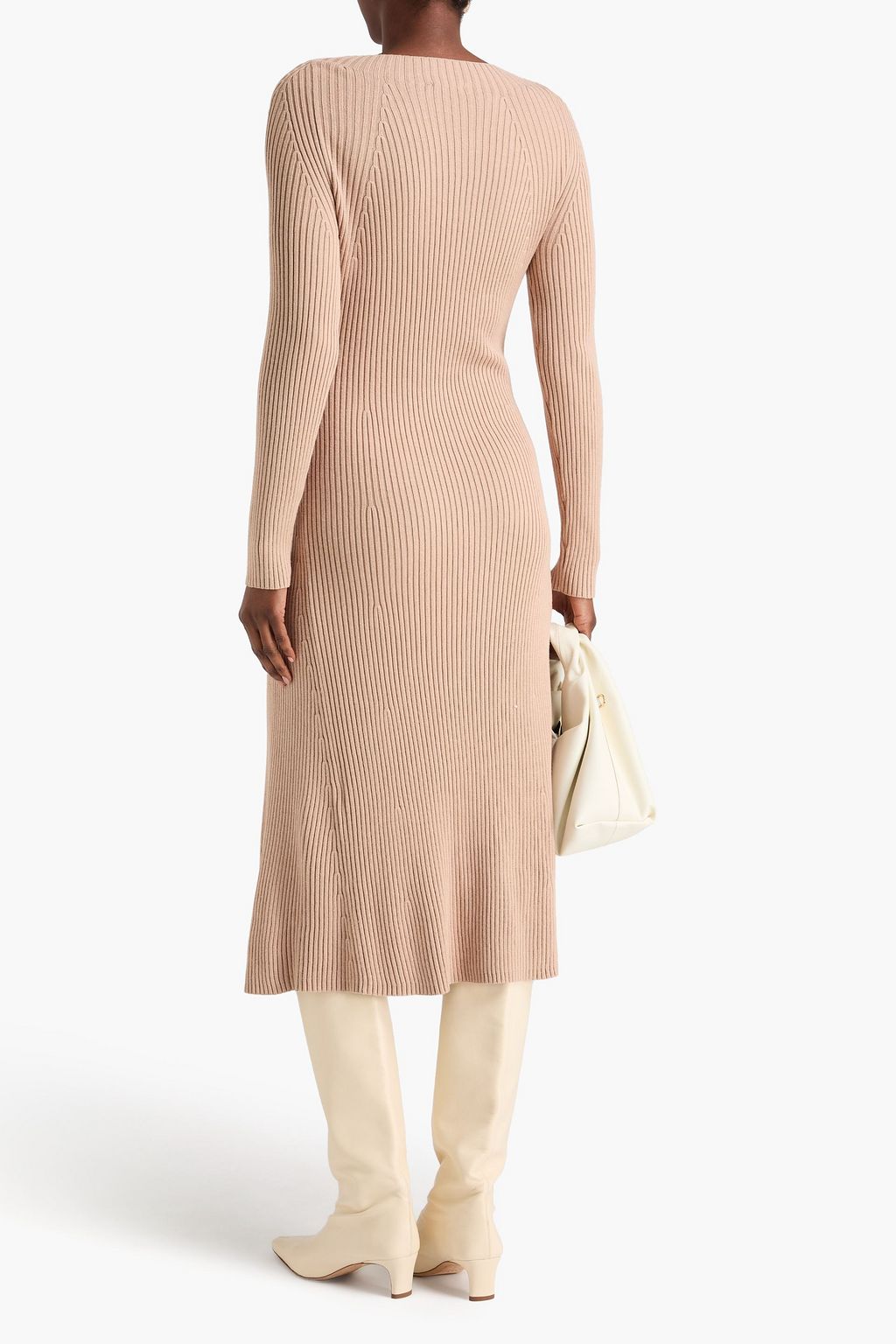 JOSEPH Ribbed silk-blend midi dress