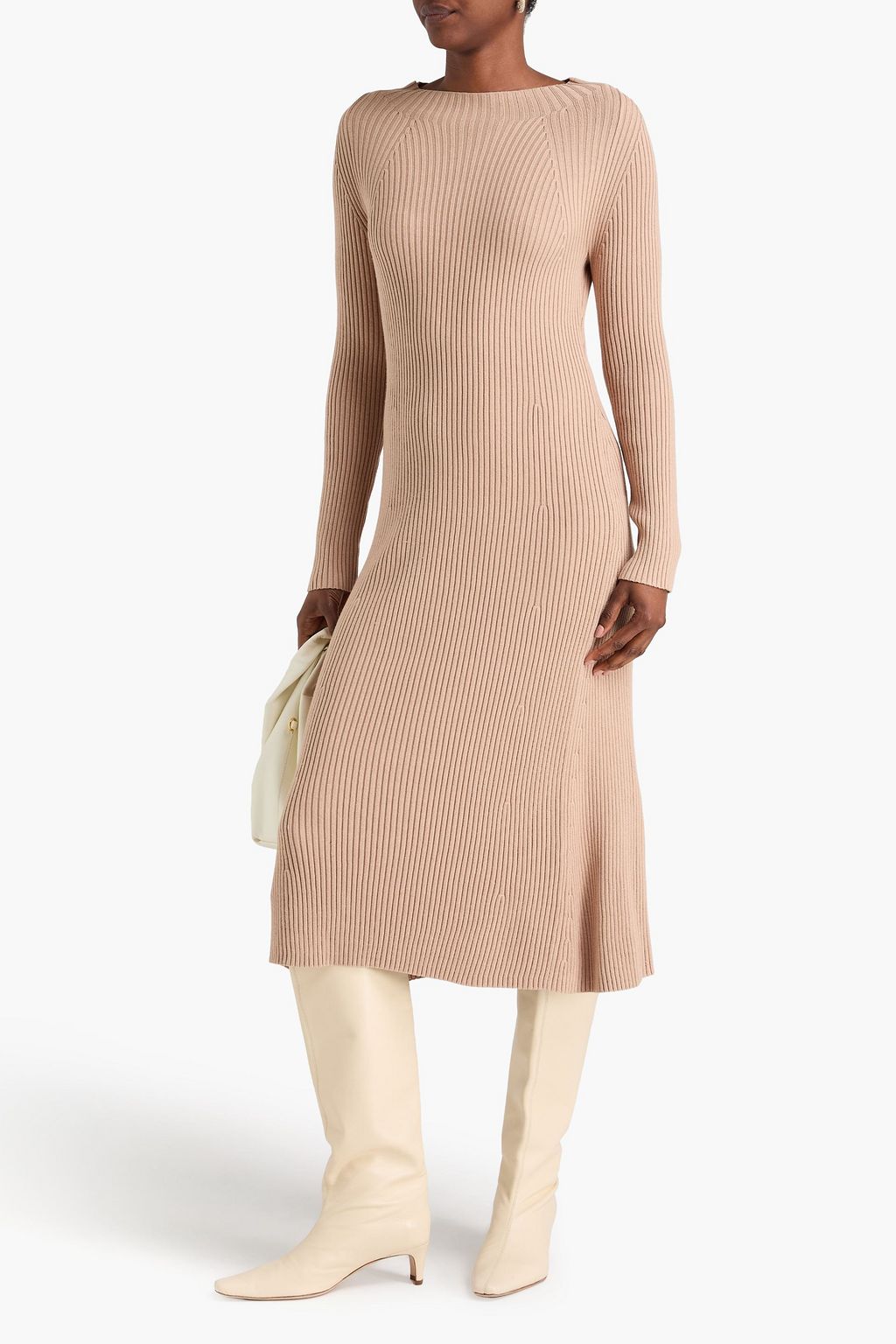 JOSEPH Ribbed silk-blend midi dress