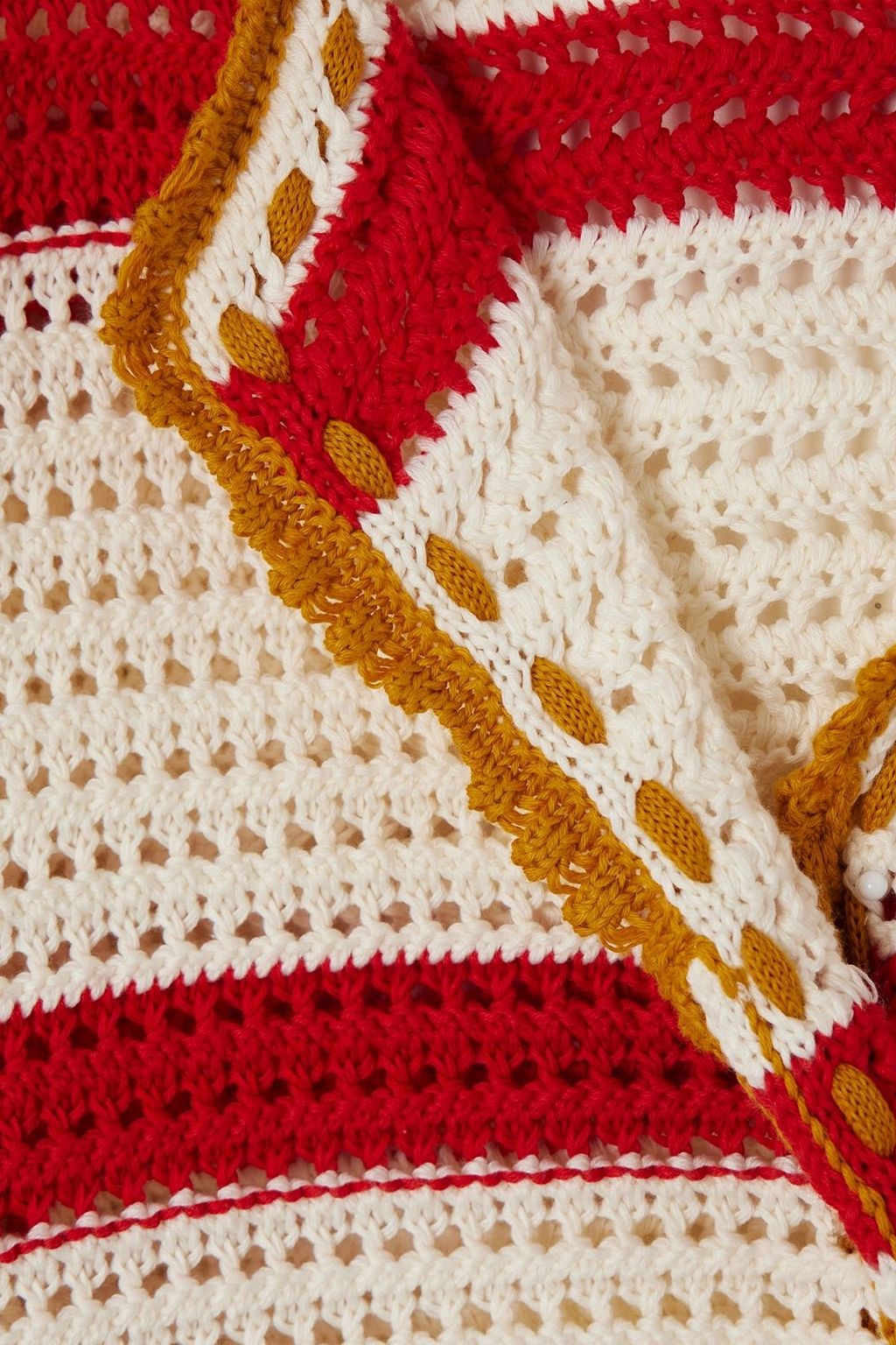 LA DOUBLEJ X ORLEBAR BROWN Salt 'n' Vinegar striped crocheted cotton shirt