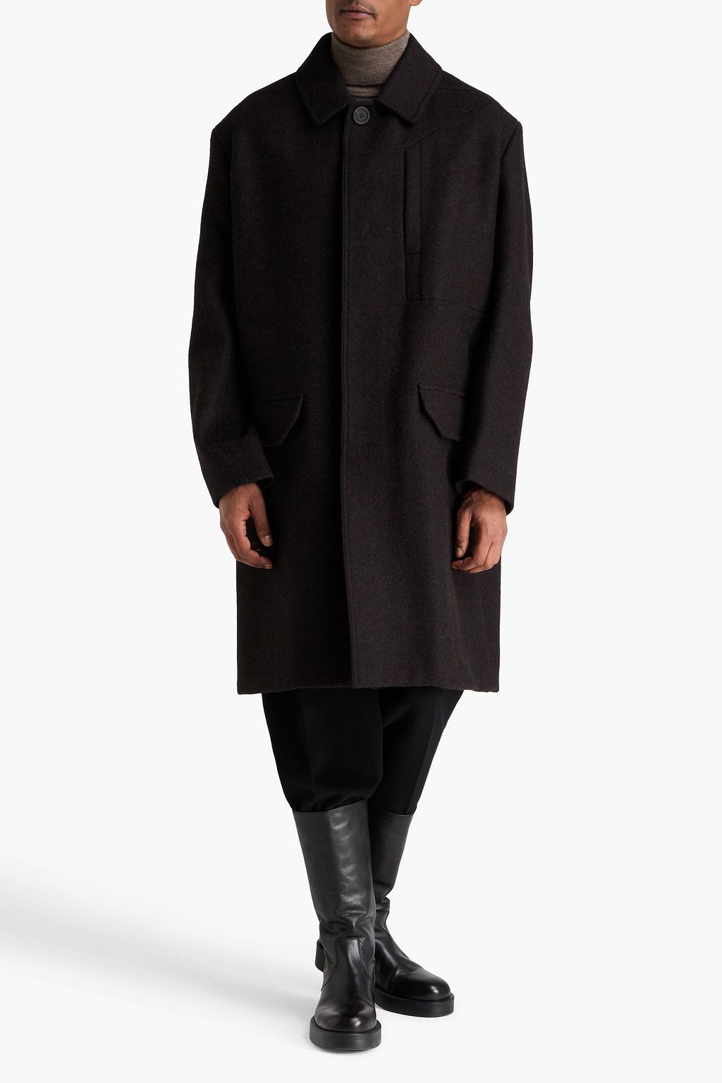 RICK OWENS Brushed wool-felt coat