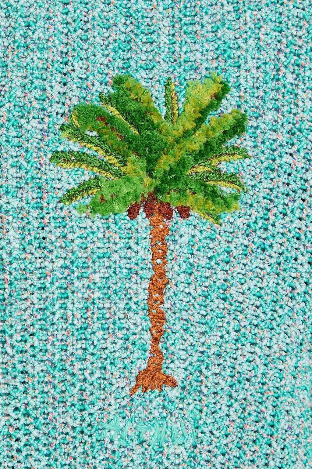 ALANUI Embroidered marled cotton-blend sweater