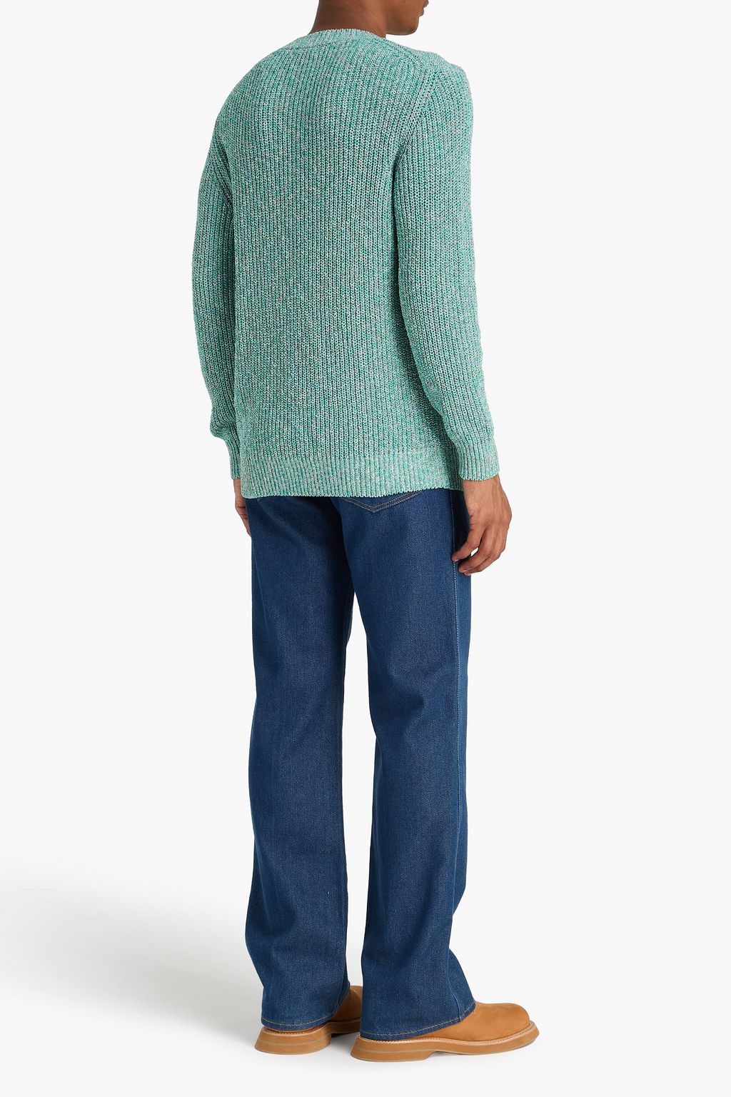 ALANUI Embroidered marled cotton-blend sweater