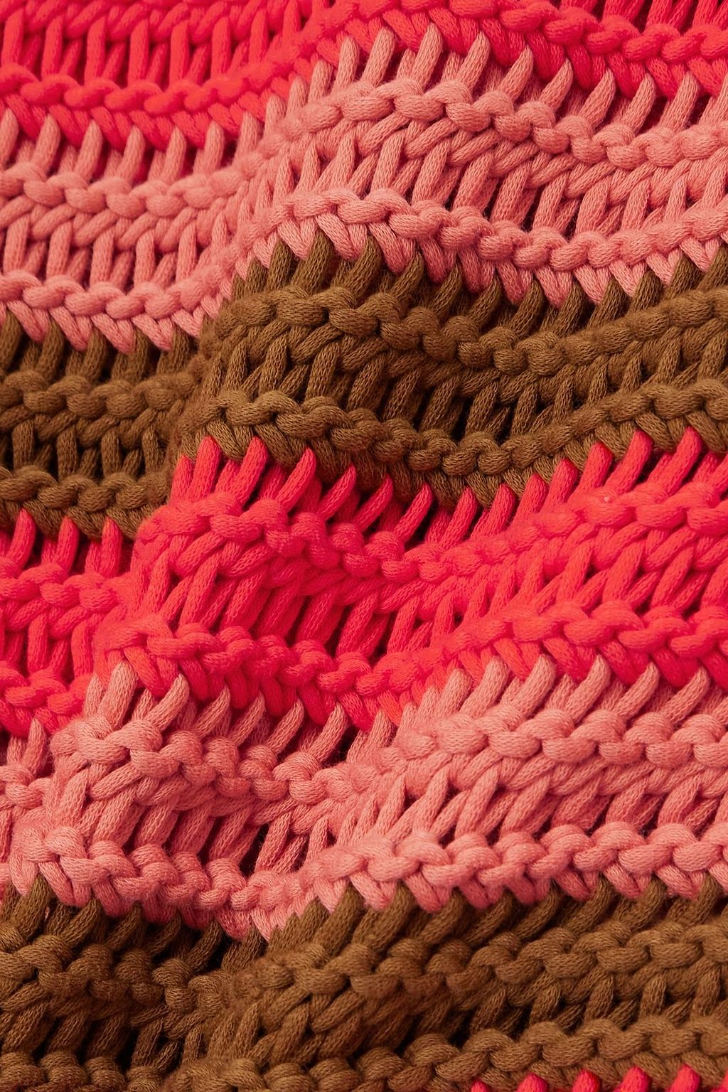 LA DOUBLEJ Cropped striped crocheted cotton-blend sweater