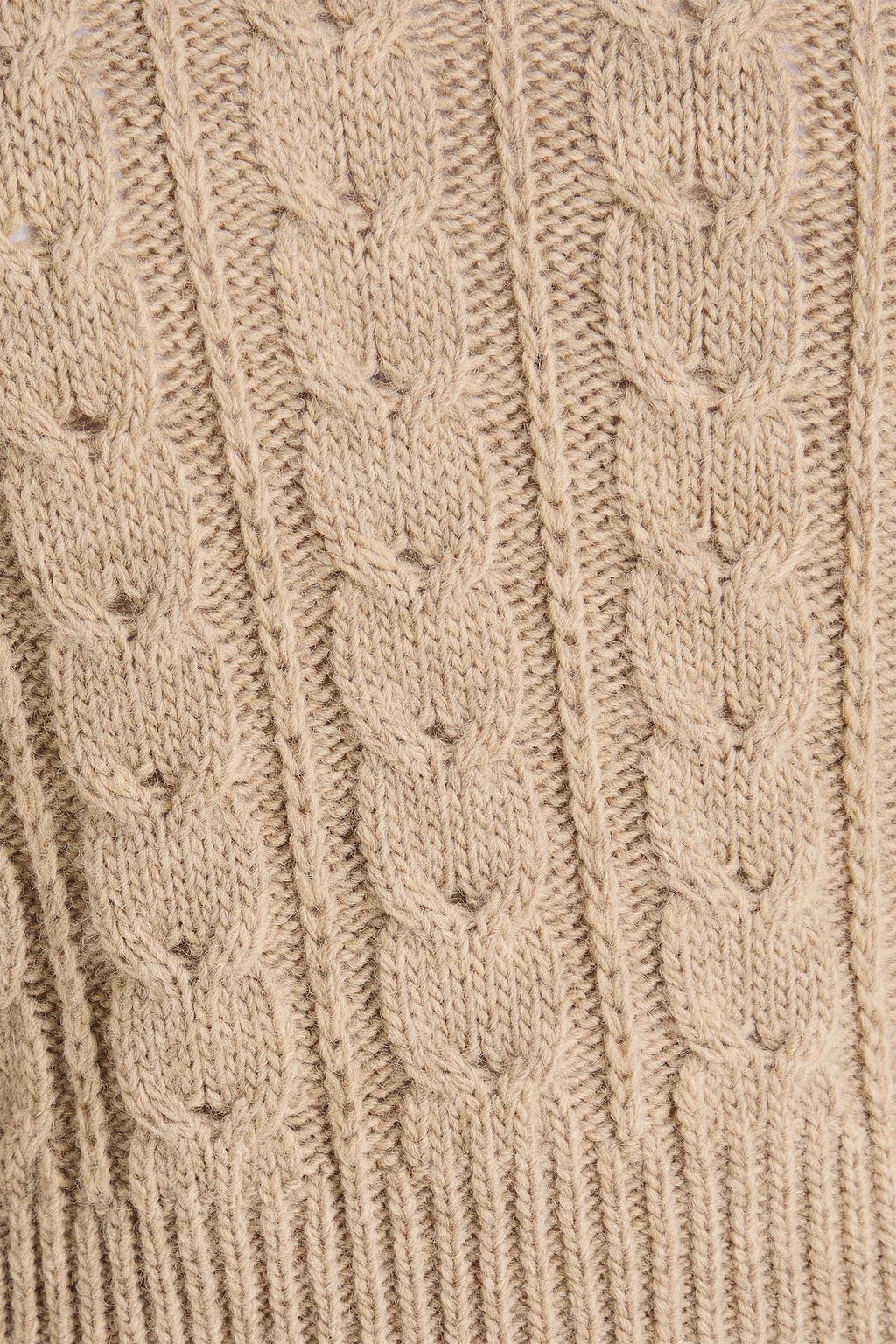 MM6 MAISON MARGIELA كنزة رياضية قصيرة بياقة عالية من مزيج الصوف بحبكة مجدولة