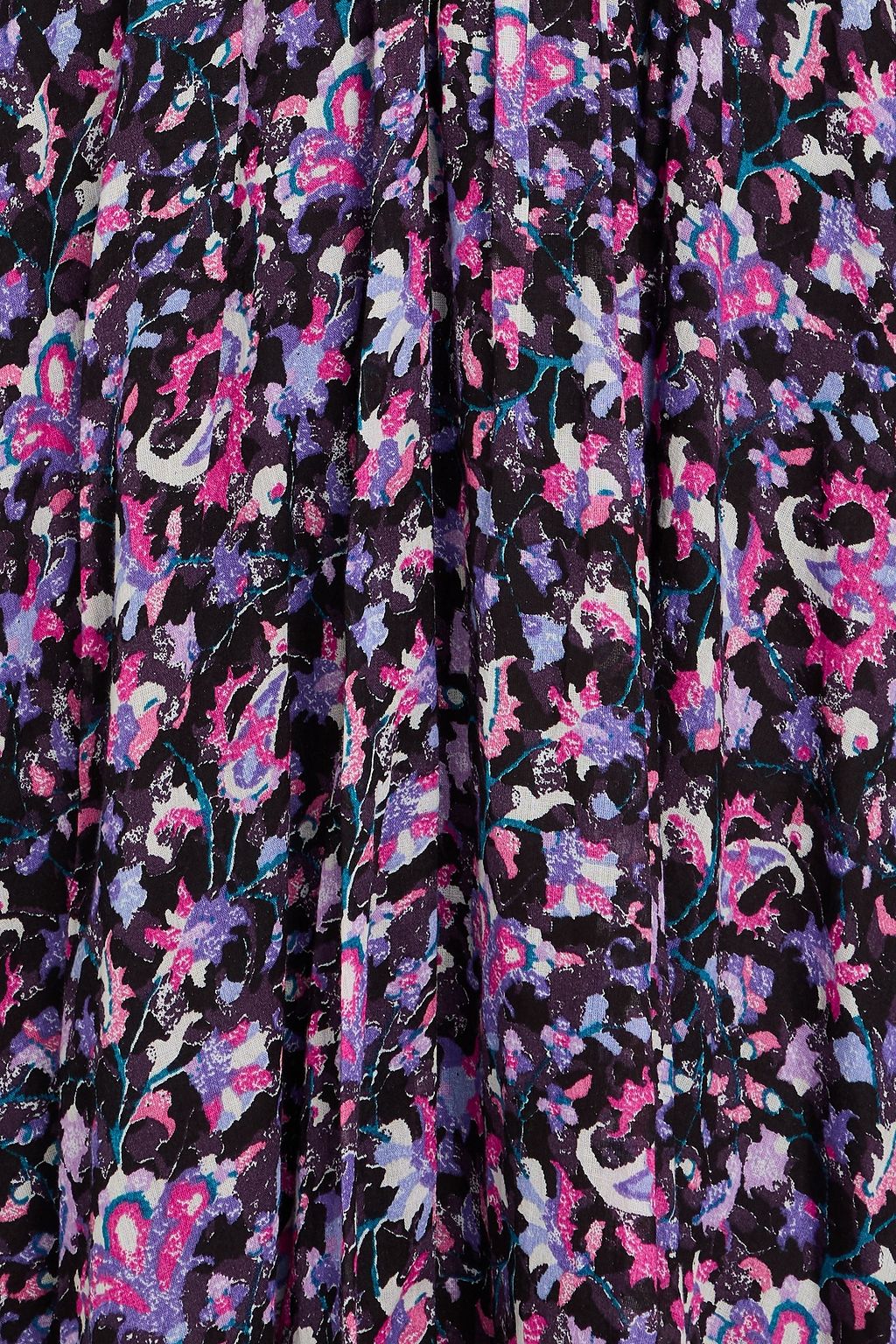 MARANT ÉTOILE コットンモスリン ミディワンピース ラッフル付き フローラルプリント