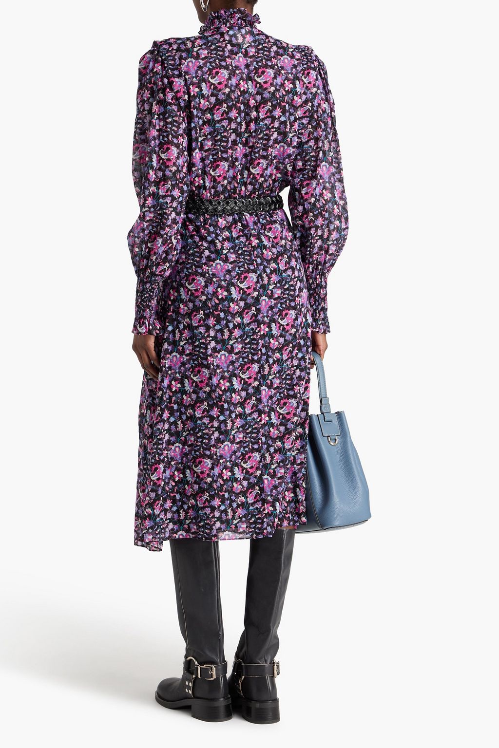 MARANT ÉTOILE コットンモスリン ミディワンピース ラッフル付き フローラルプリント