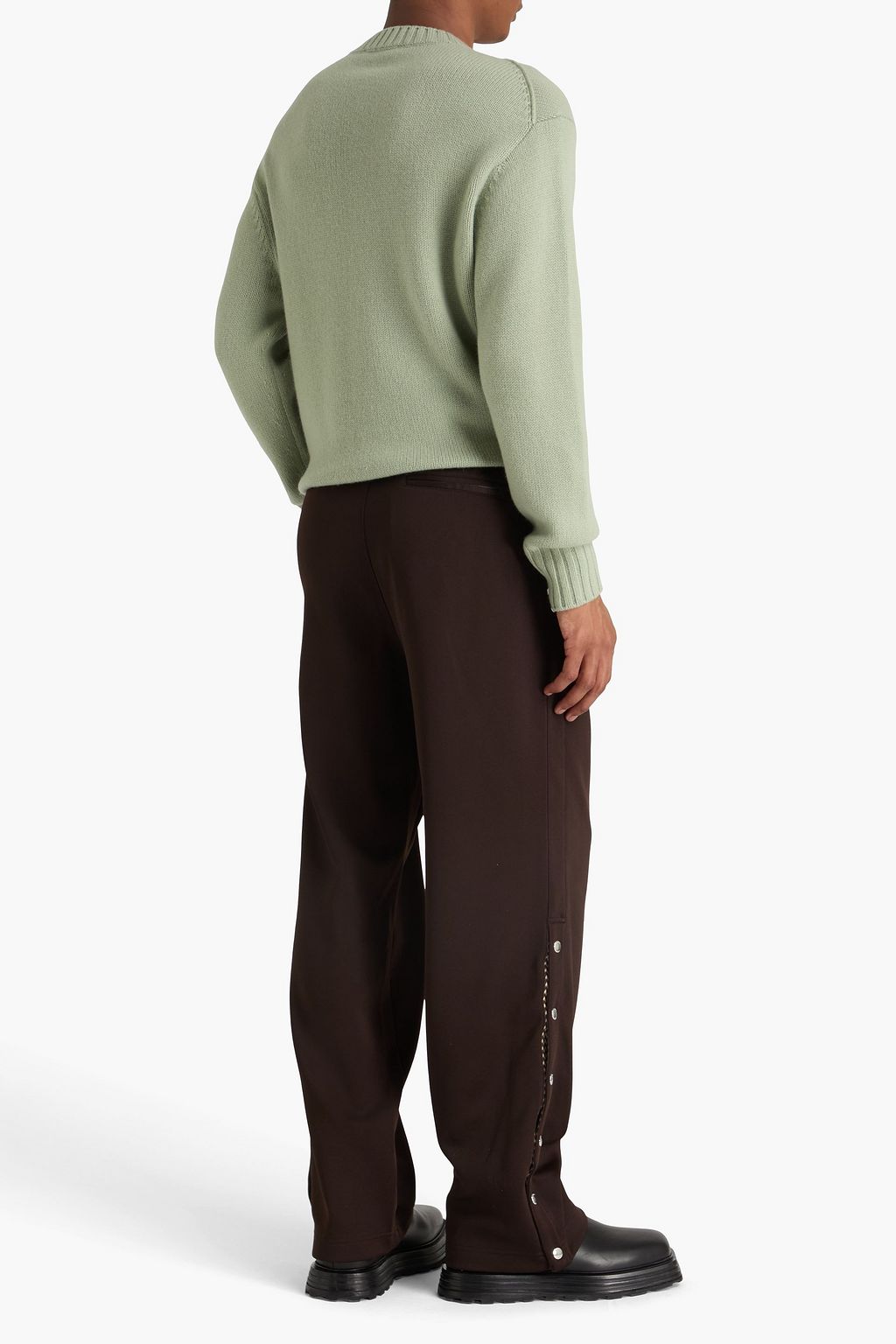 LANVIN Shell-trimmed jersey sweatpants