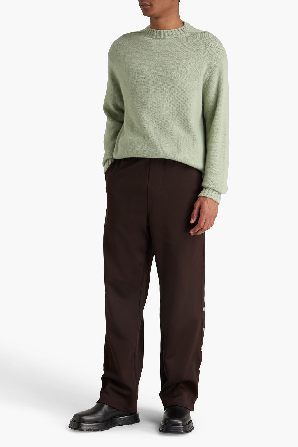 LANVIN Shell-trimmed jersey sweatpants