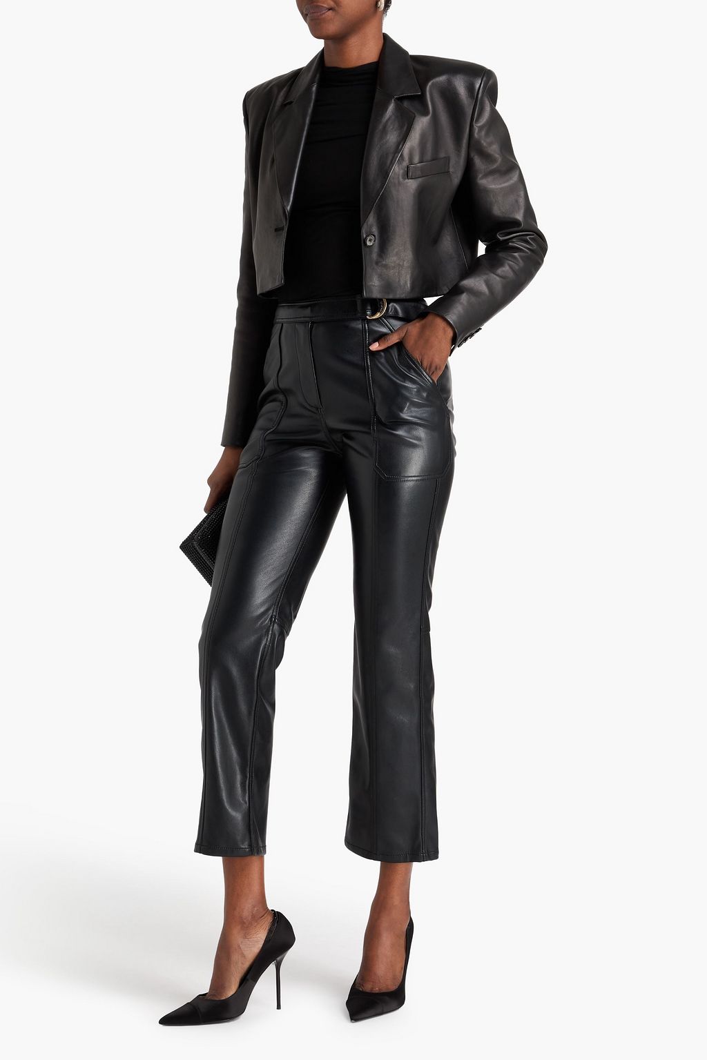 SIMKHAI 벨티드 스트레이트 레그 팬츠